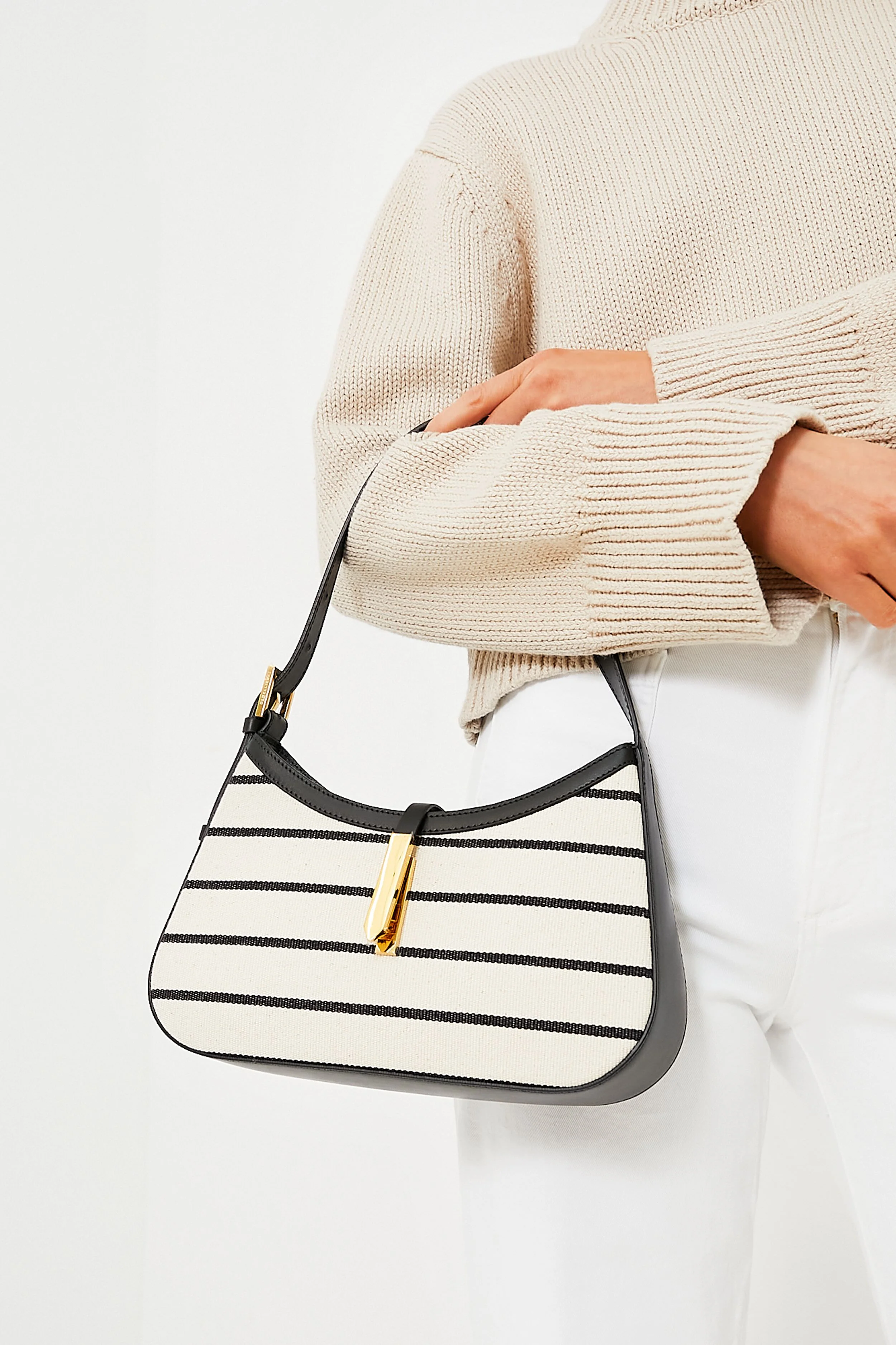 Ecru Breton Stripe Canvas Tokyo Bag - Image 2