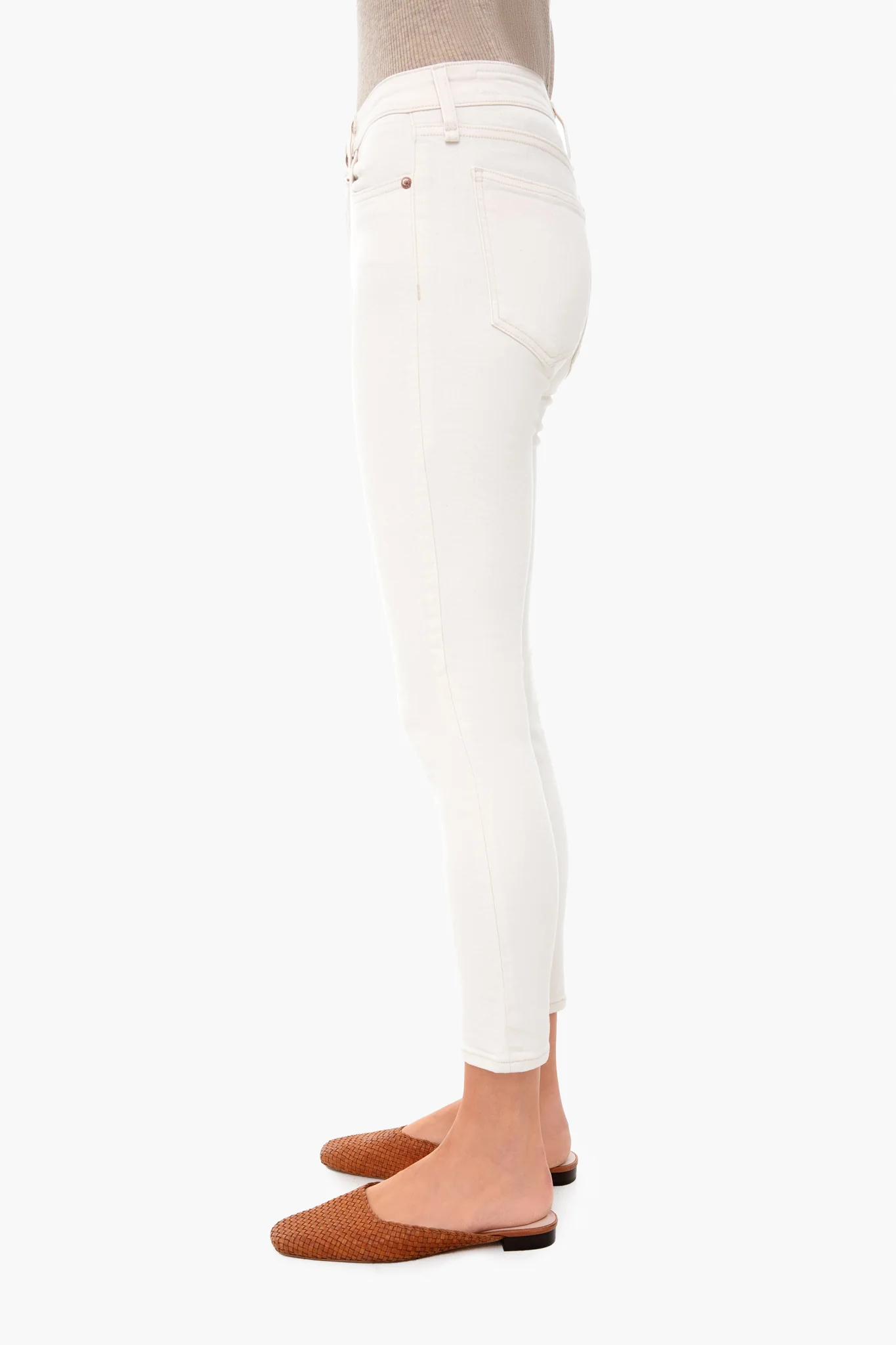 Ecru Cate Mid Rise Ankle Skinny - Image 3