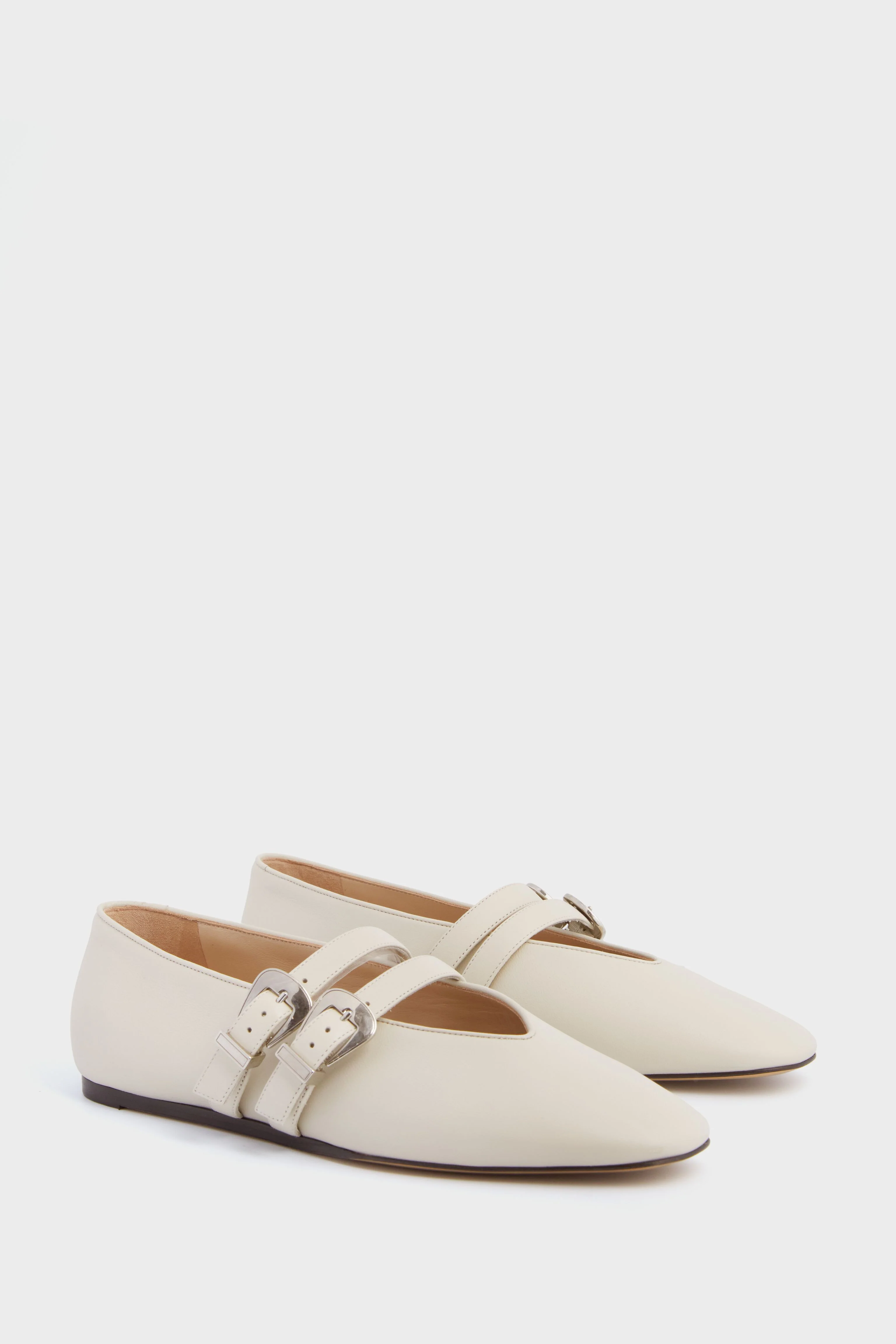 Ecru Claudia Leather Slippers - Image 4