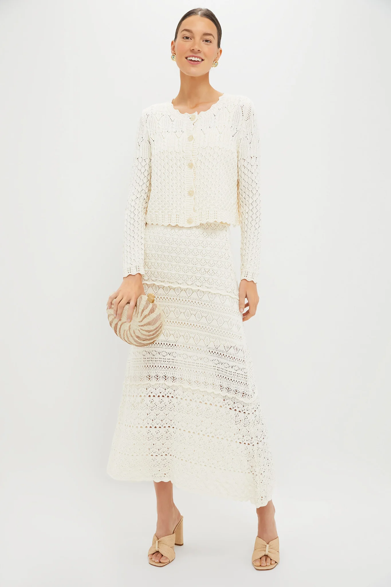 Ecru Crochet Cardigan - Image 2