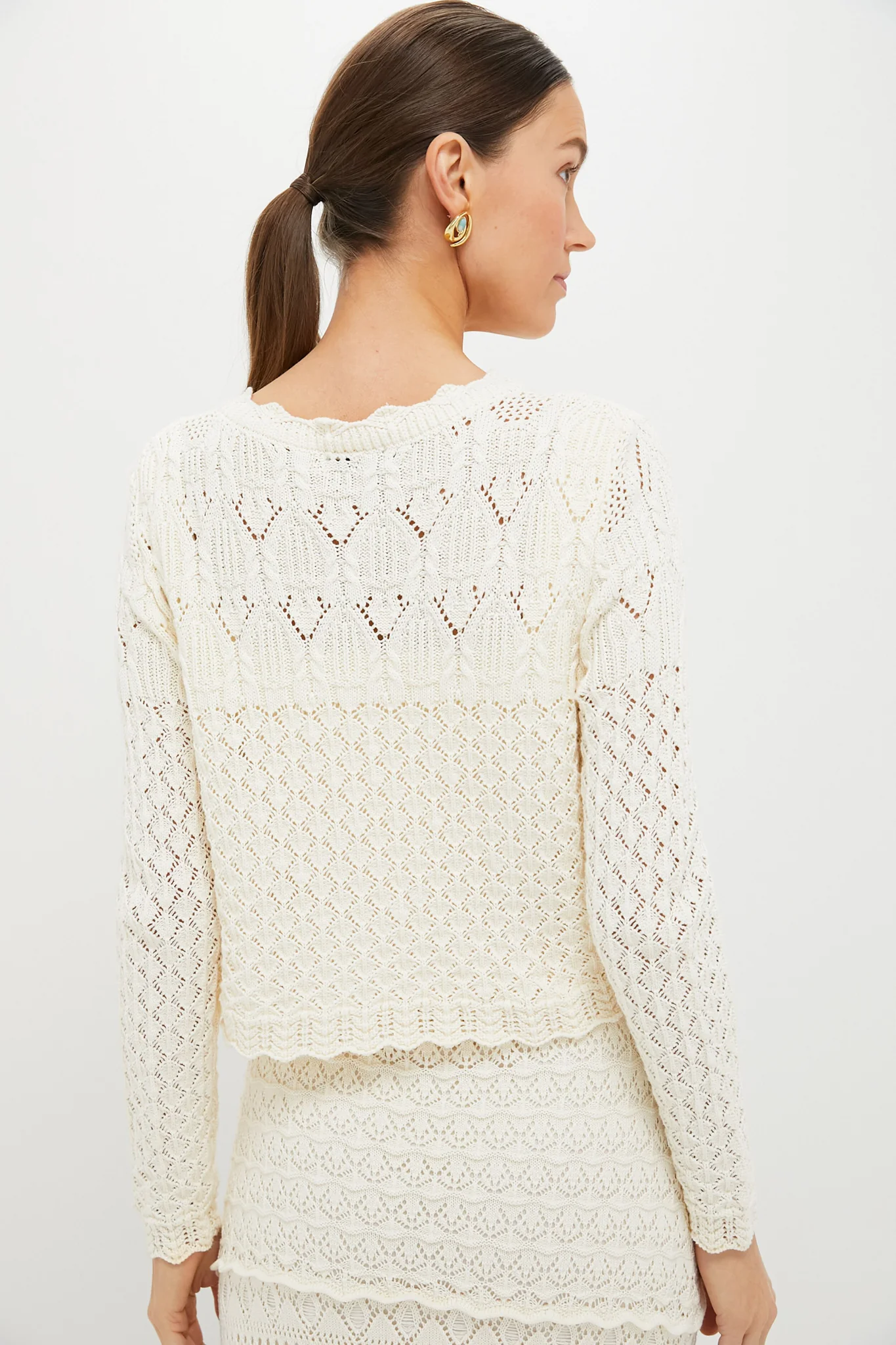 Ecru Crochet Cardigan - Image 4