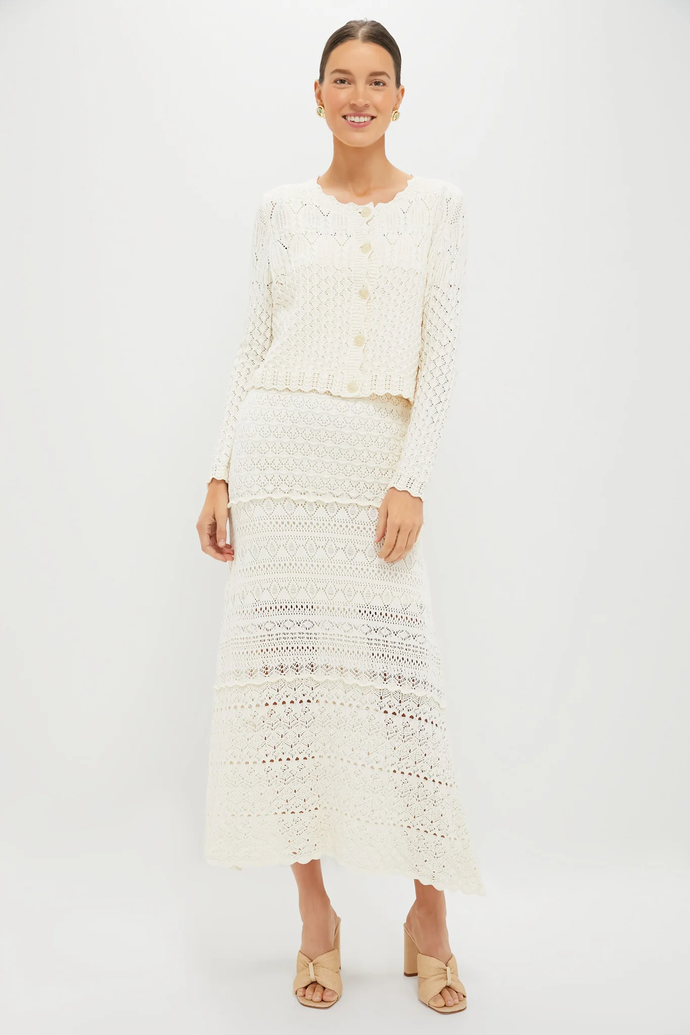Ecru Crochet Cardigan - Image 6
