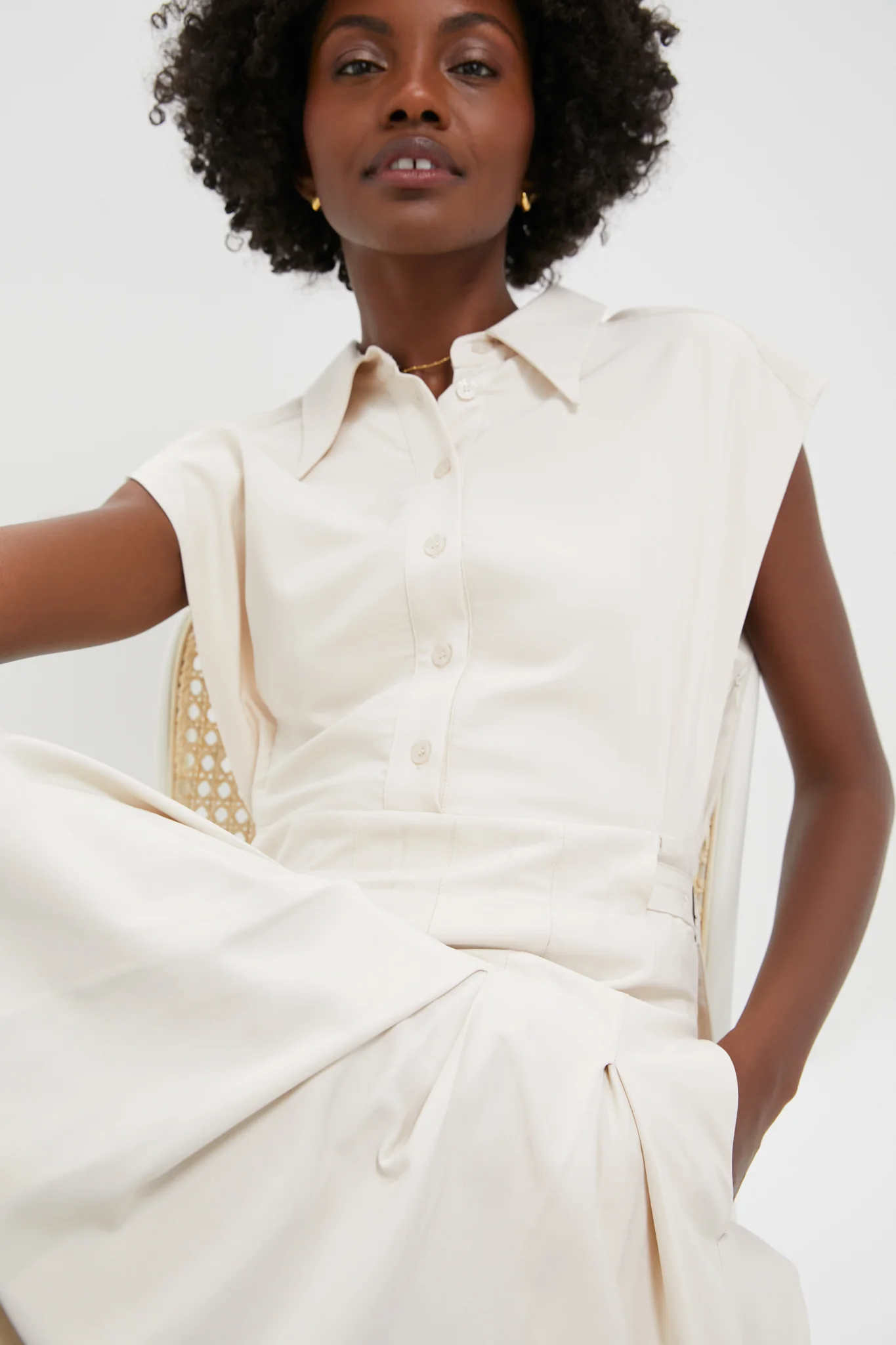 Ecru Quince Midi Shirt Dress - Image 5