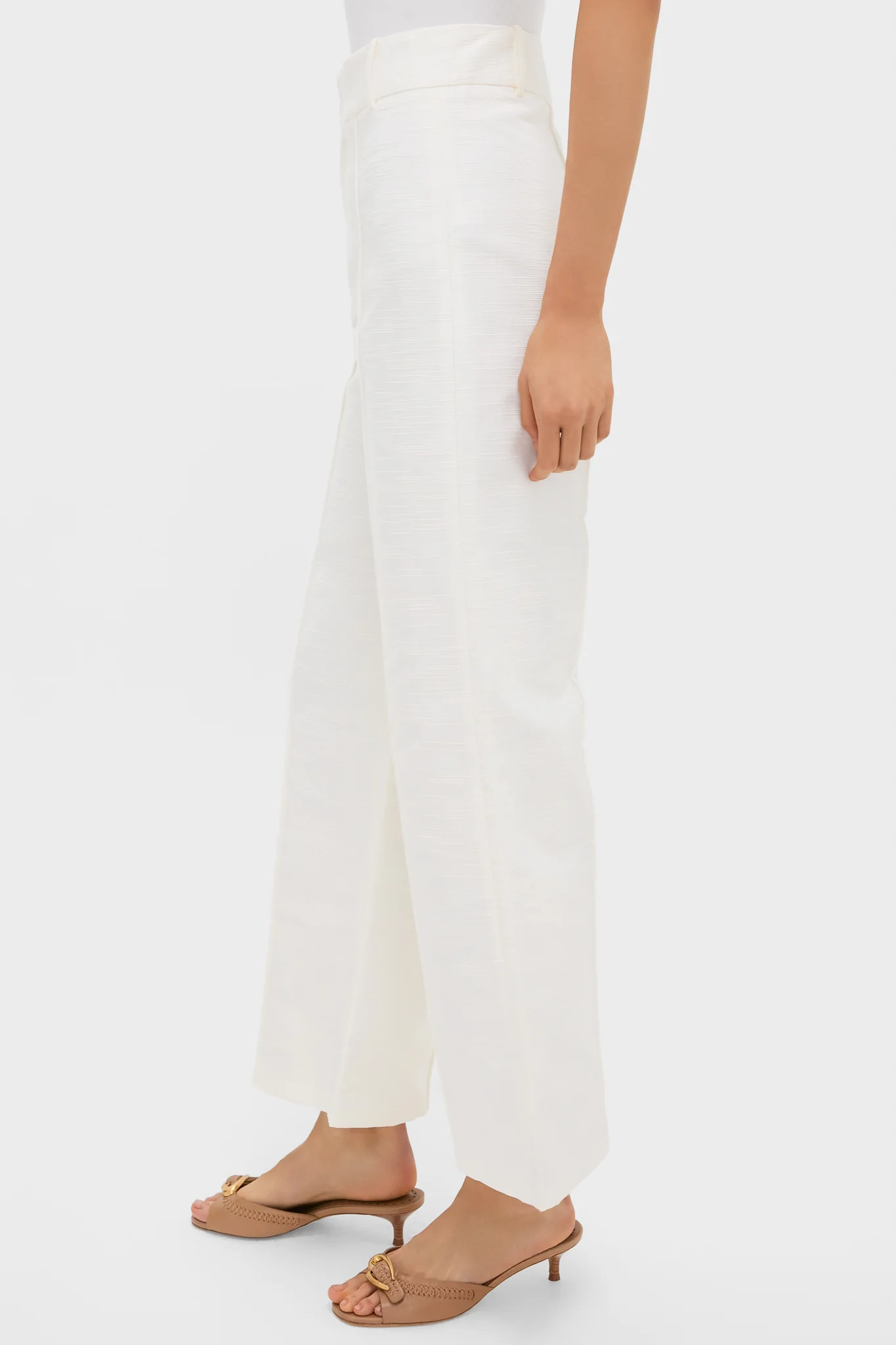 Ecru Yoshitomo Textured Pants - Image 3