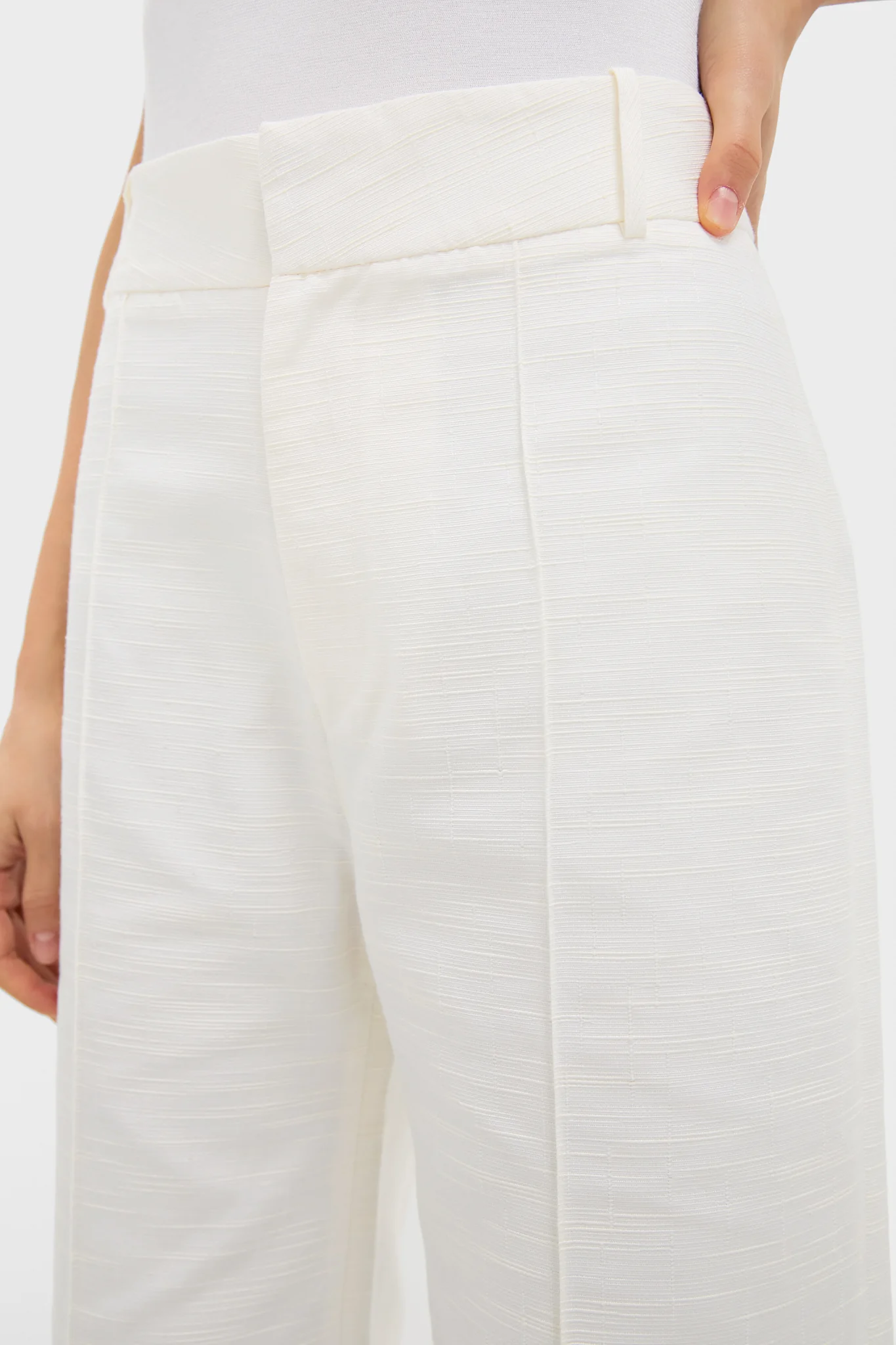 Ecru Yoshitomo Textured Pants - Image 5