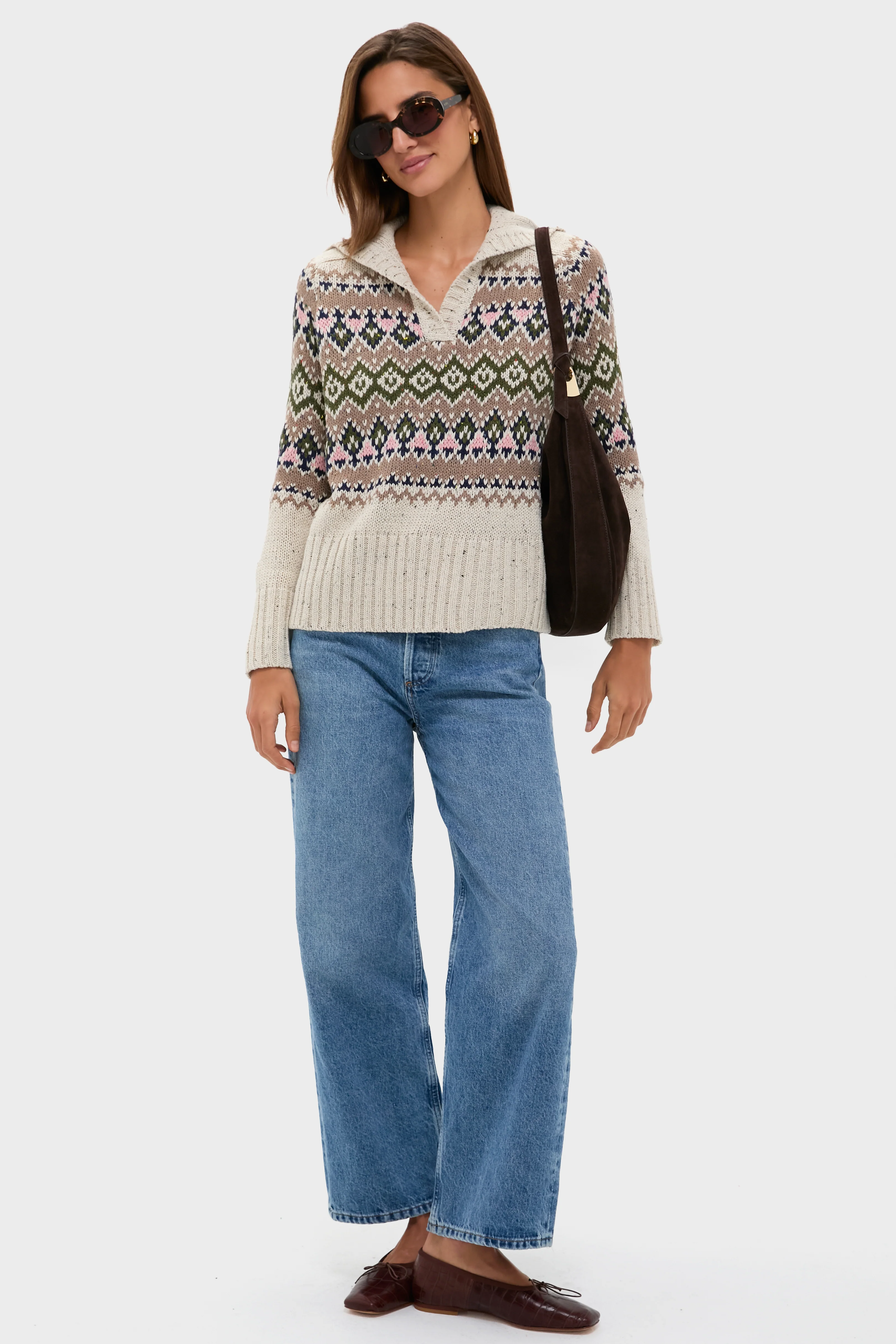 Eggshell Fair Isle Edna Sweater