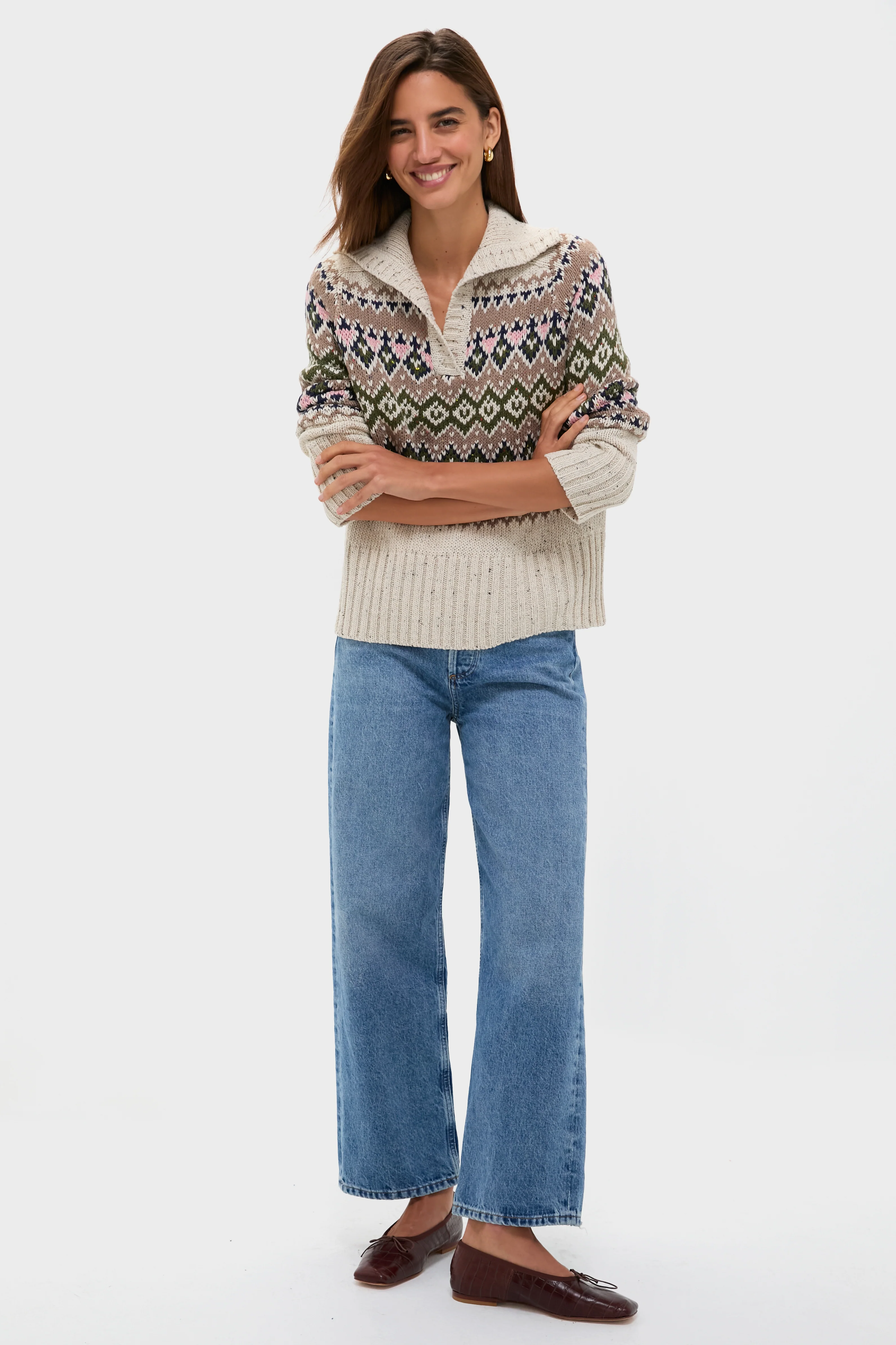 Eggshell Fair Isle Edna Sweater - Image 6