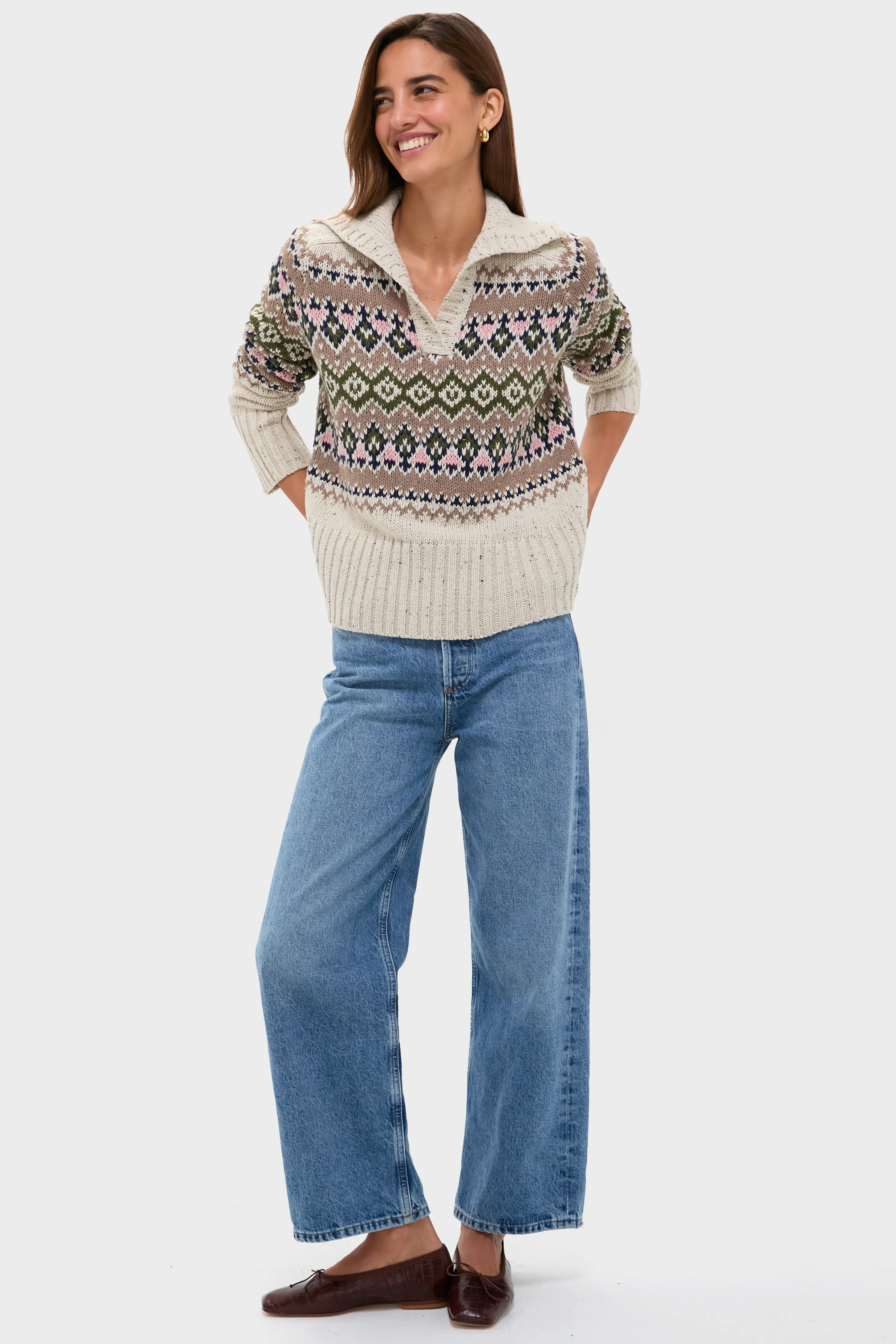 Eggshell Fair Isle Edna Sweater - Image 7