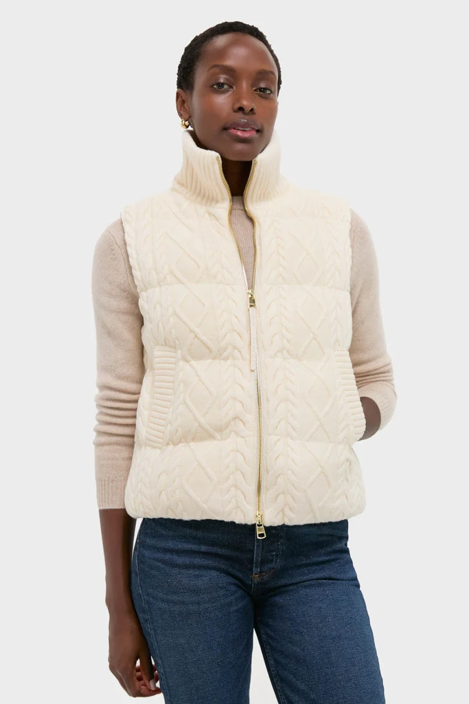 Egret Irina Cable Knit Gilet