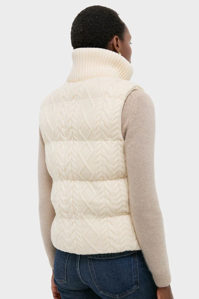 Egret Irina Cable Knit Gilet - Image 4