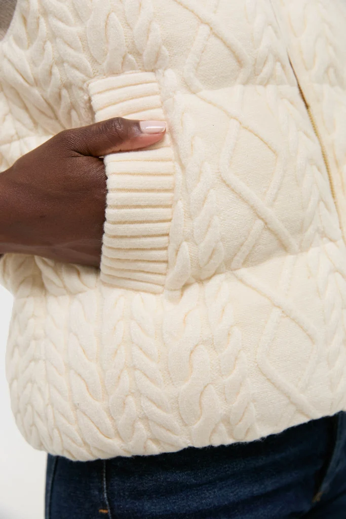 Egret Irina Cable Knit Gilet - Image 5