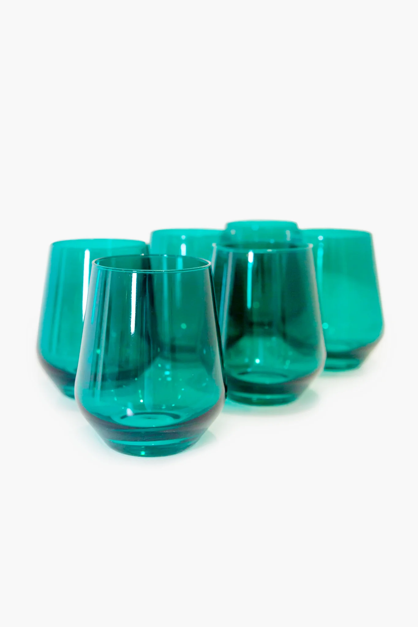 Emerald Green Stemless Wine Glasses (Set of 6) - Image 3