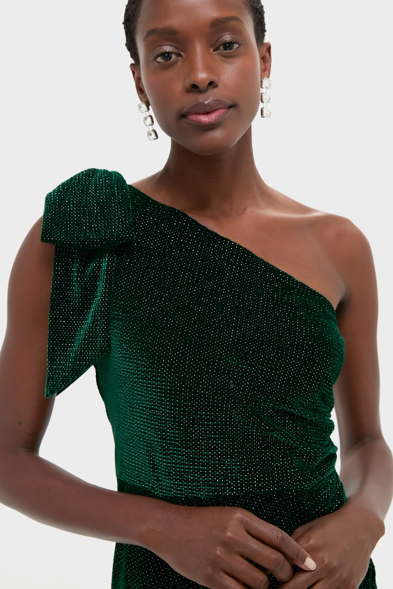 Emerald One Shoulder Ainslee Midi Dress - Image 6