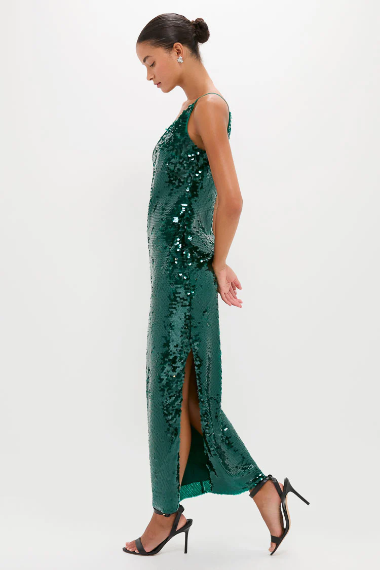 Emerald Sequin Isa Maxi Dress - Image 3