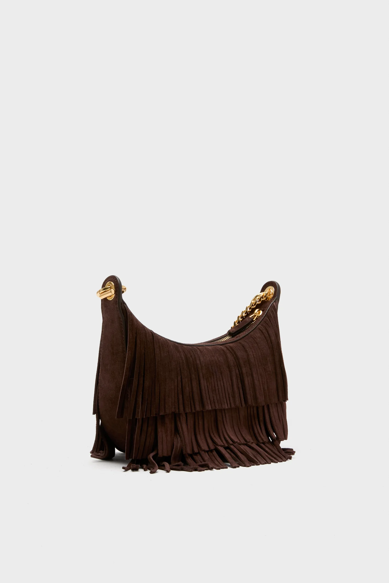 Espresso Small Suede Fringe Fortune Hobo Bag - Image 5