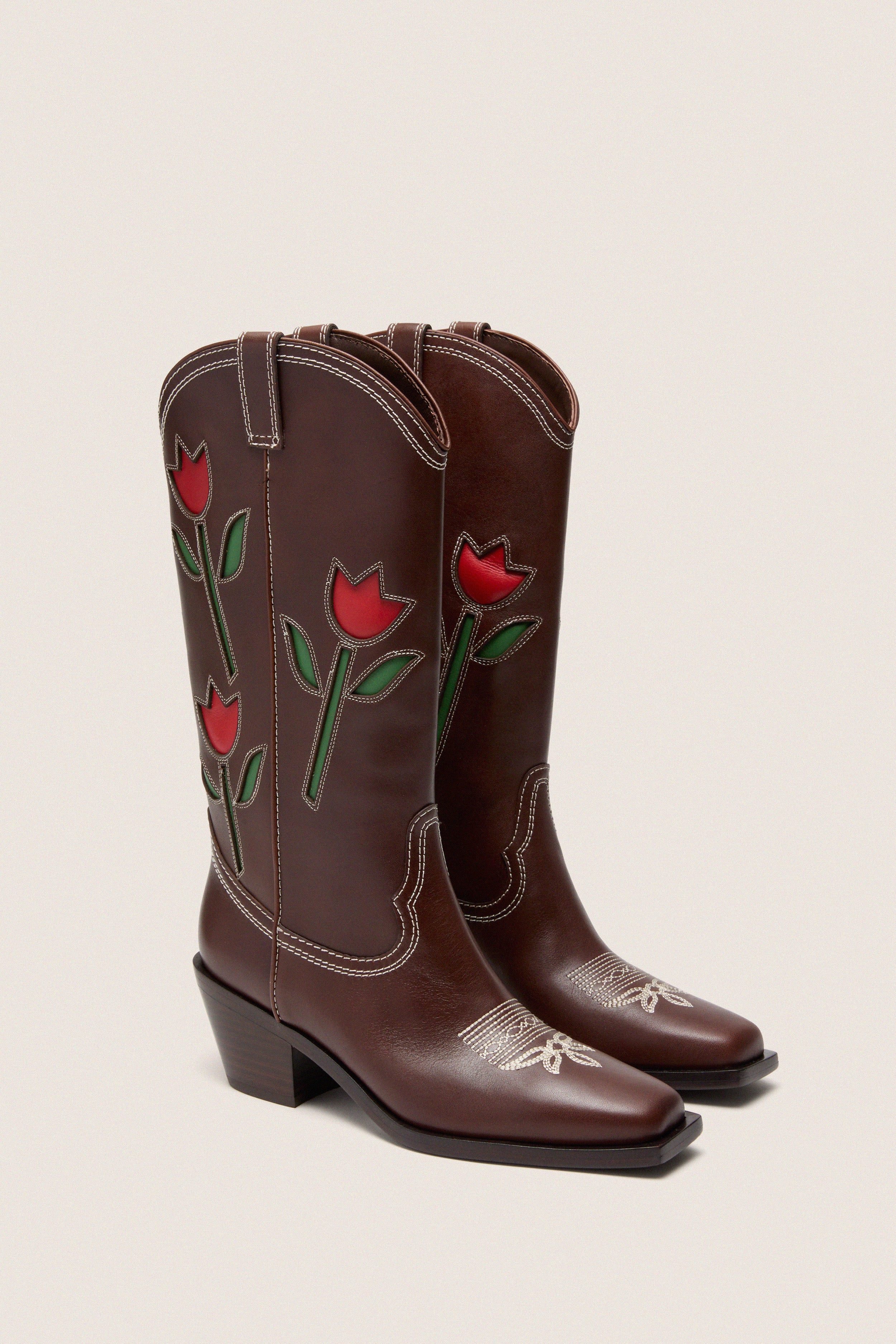 Espresso Vachetta with Tulips Wilder Boots - Image 3