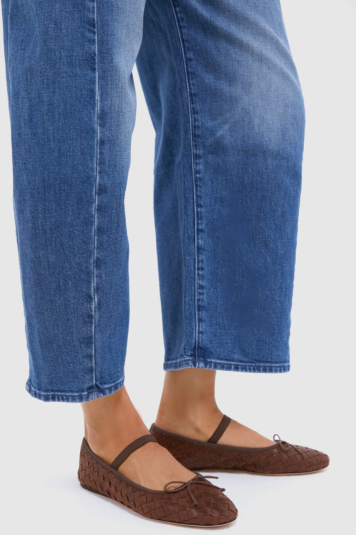 Espresso Woven Leather Leonie Flats - Image 2