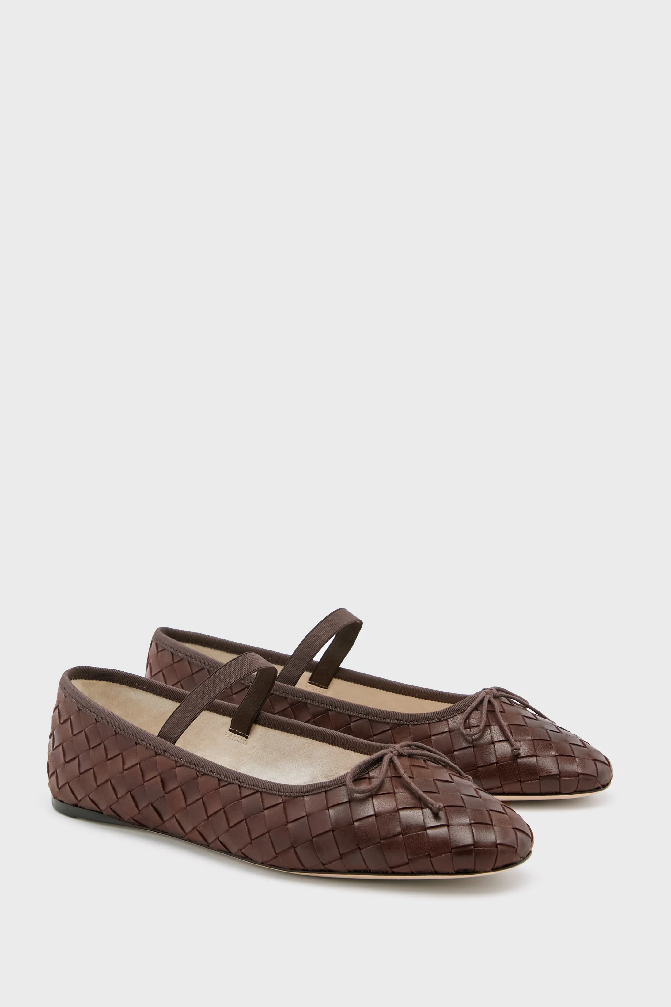 Espresso Woven Leather Leonie Flats - Image 4
