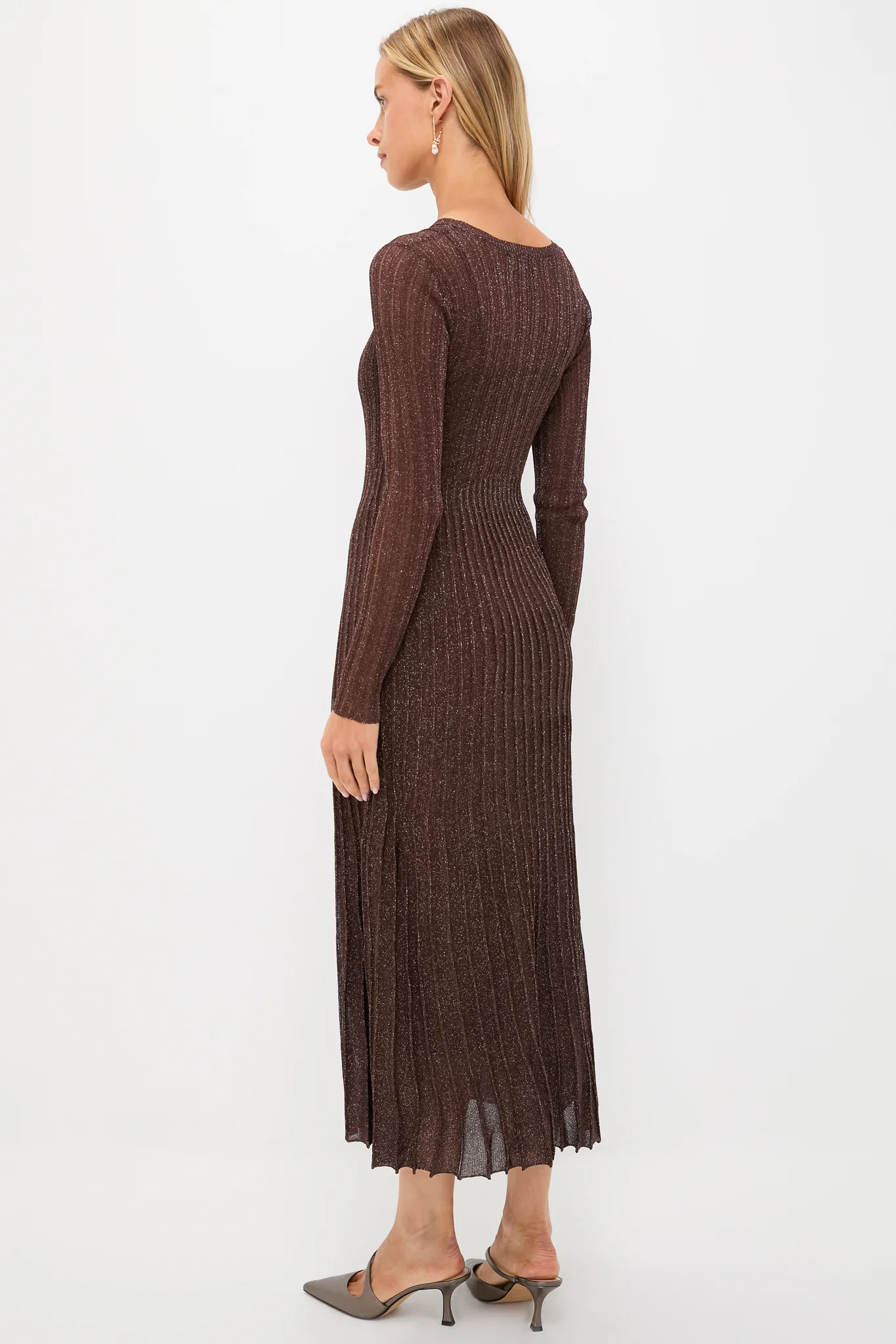 Exclusive Brown Long Sleeve Maxi Dress - Image 4