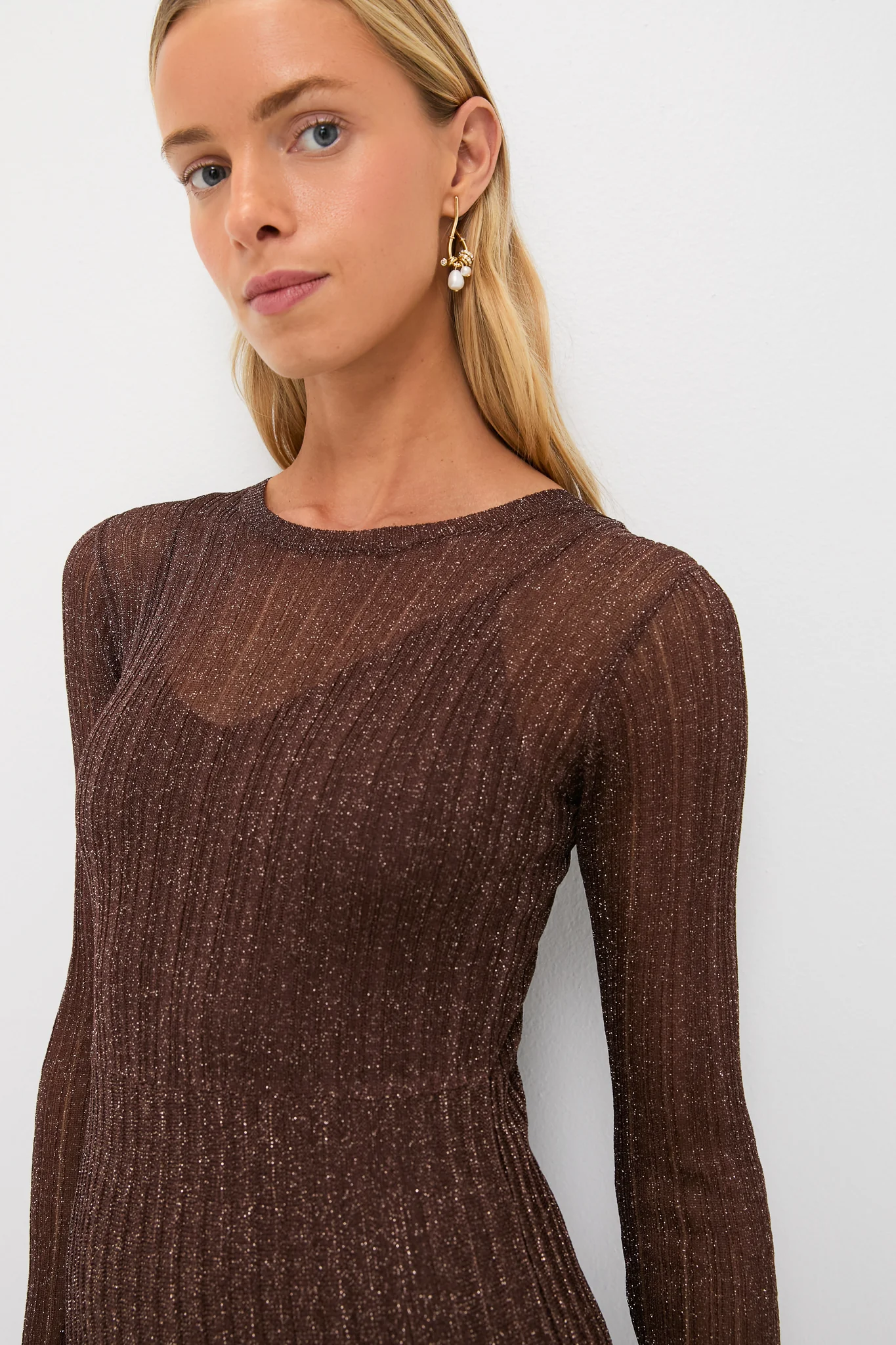 Exclusive Brown Long Sleeve Maxi Dress - Image 6