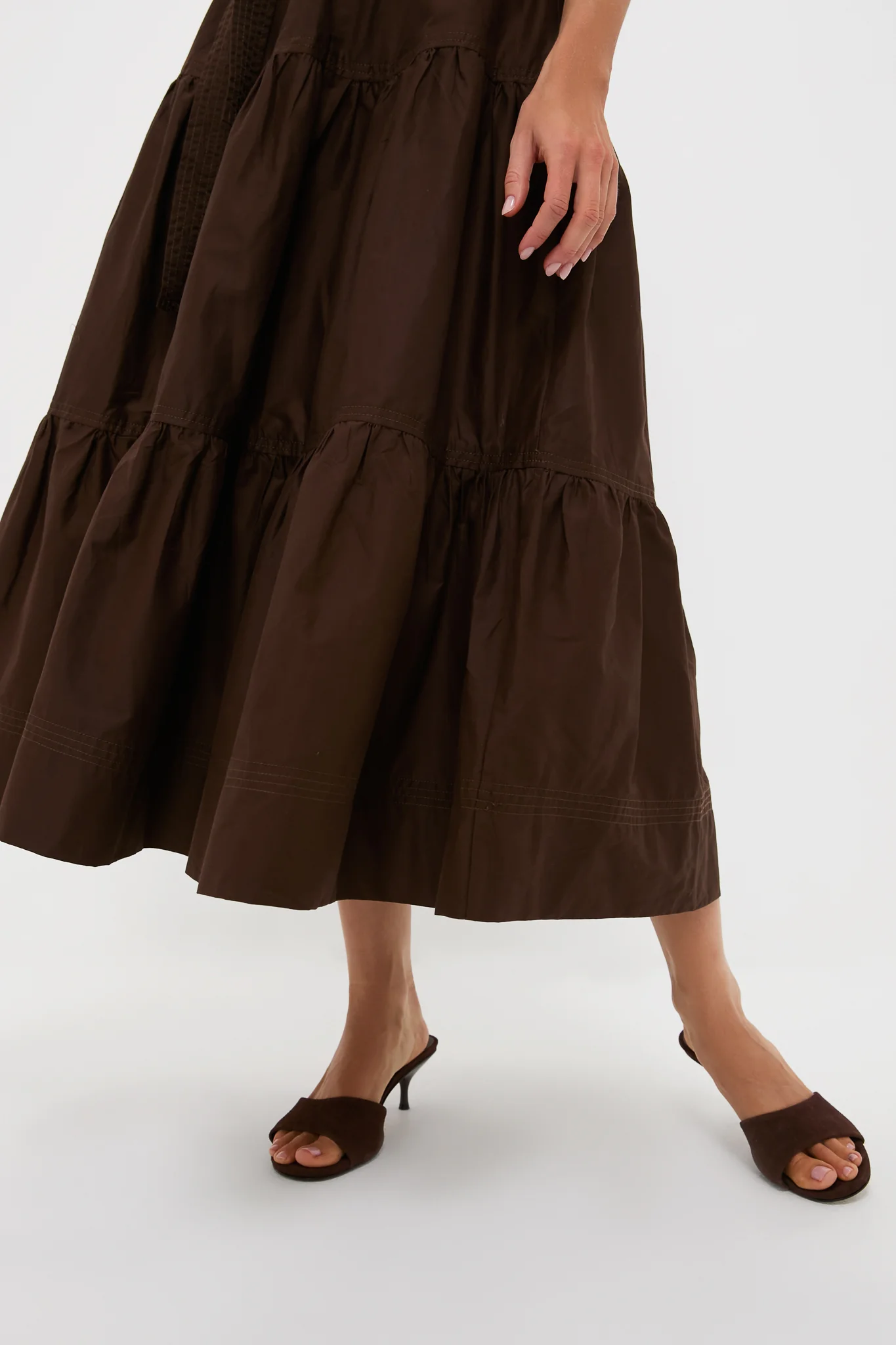 Exclusive Brown Sleeveless Maxi Dress - Image 5