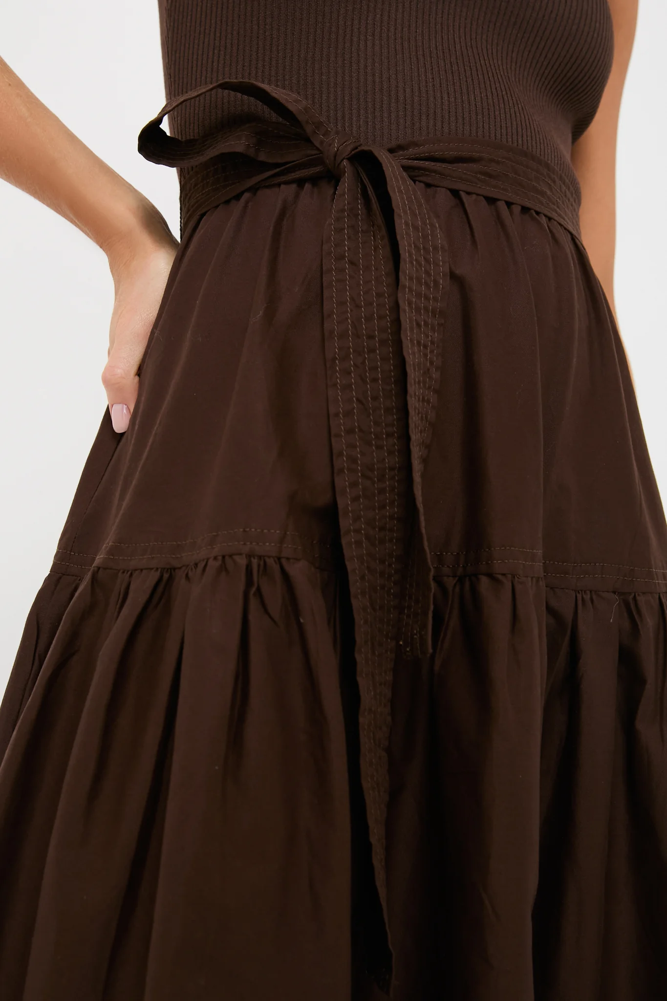 Exclusive Brown Sleeveless Maxi Dress - Image 6