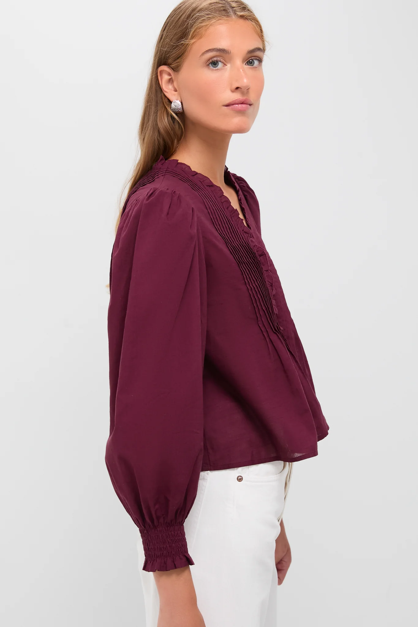 Exclusive Burgundy Anise Long Sleeve Top - Image 3