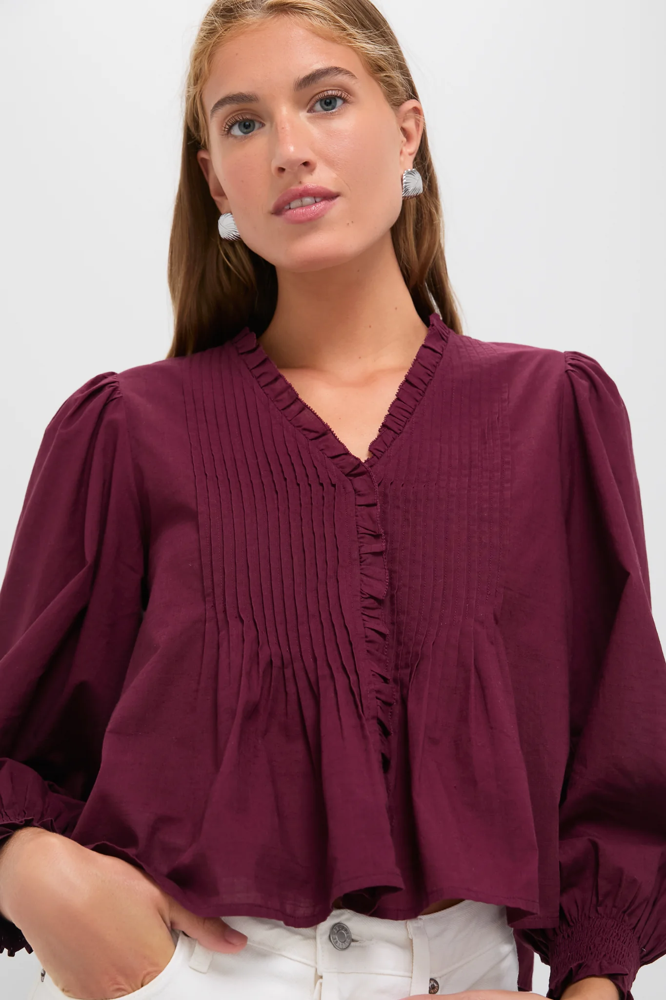 Exclusive Burgundy Anise Long Sleeve Top - Image 5
