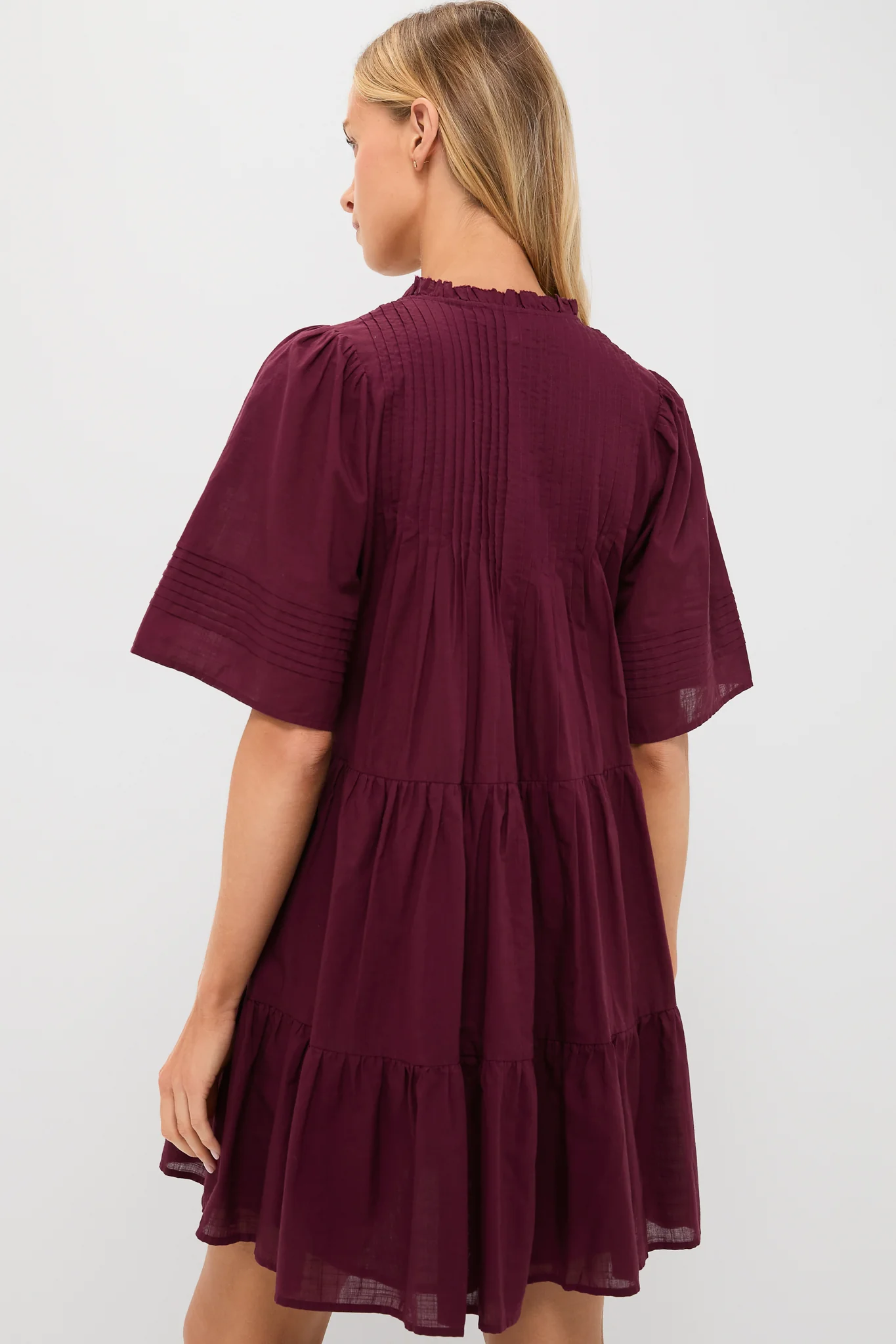 Exclusive Burgundy Anise Short Sleeve Dress - Image 4