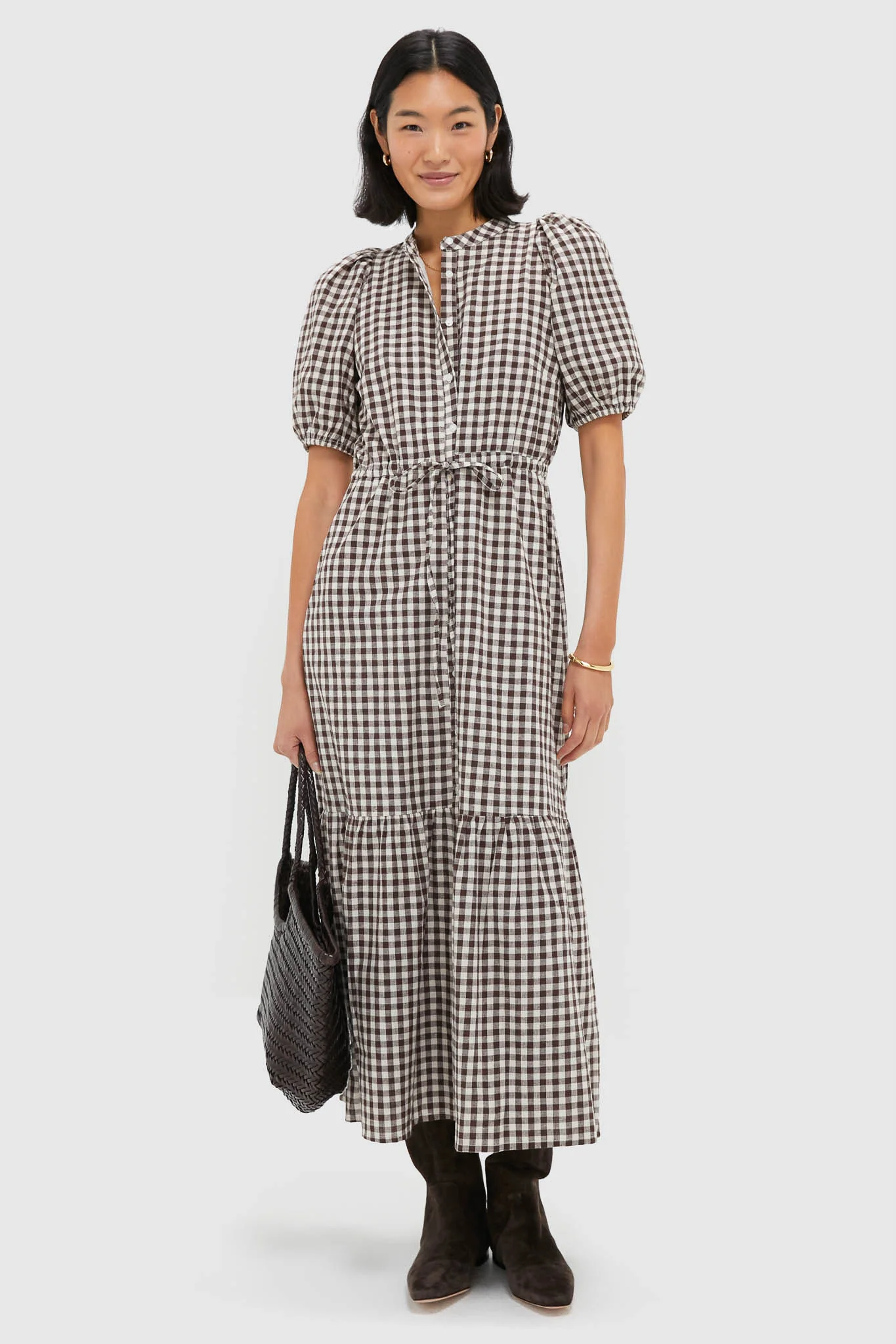 Exclusive Cocoa Gingham Lucy Dress - Image 2
