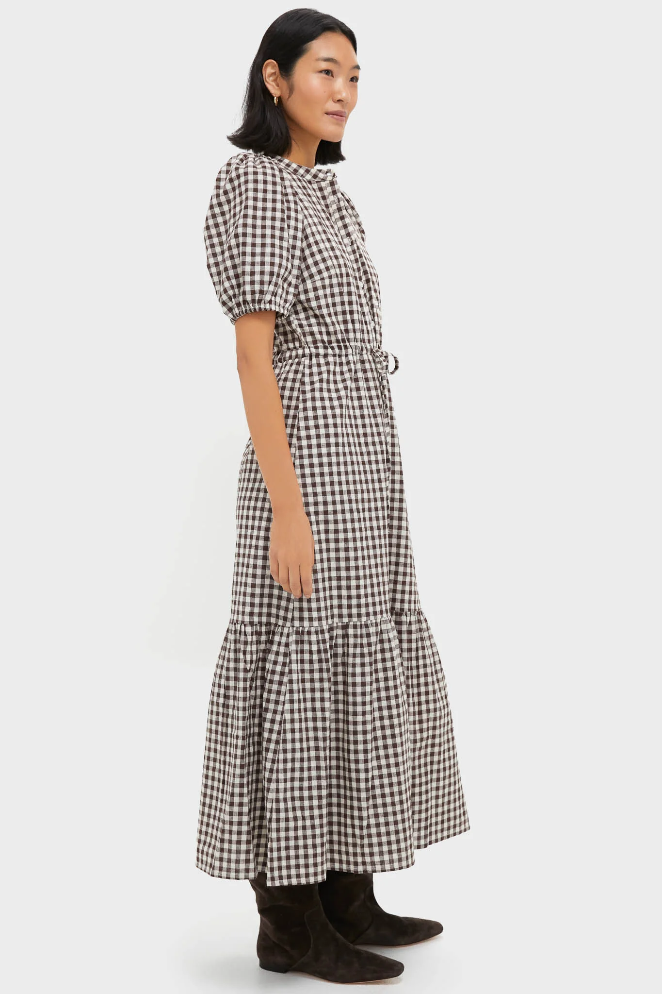 Exclusive Cocoa Gingham Lucy Dress - Image 3