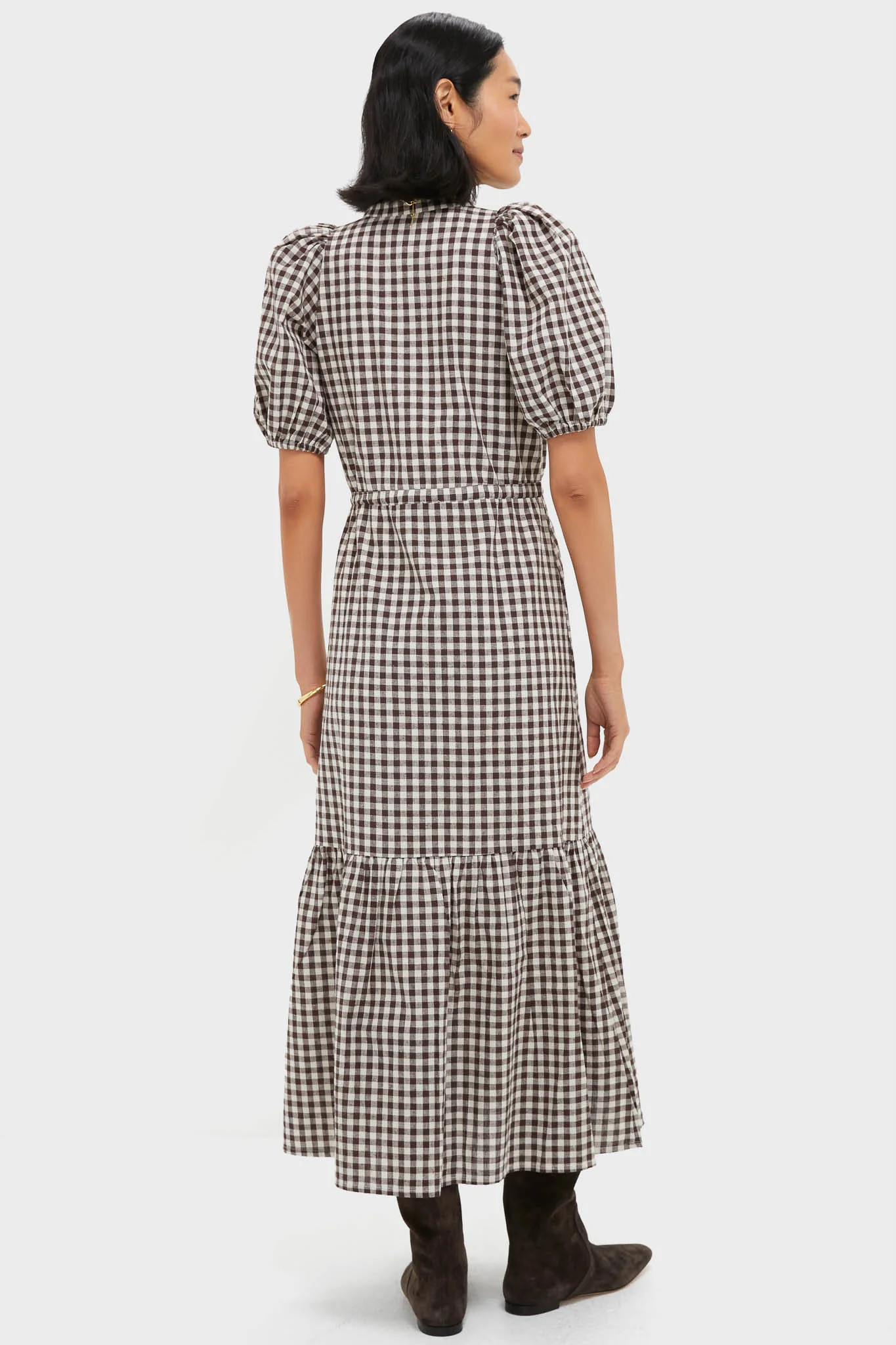 Exclusive Cocoa Gingham Lucy Dress - Image 4