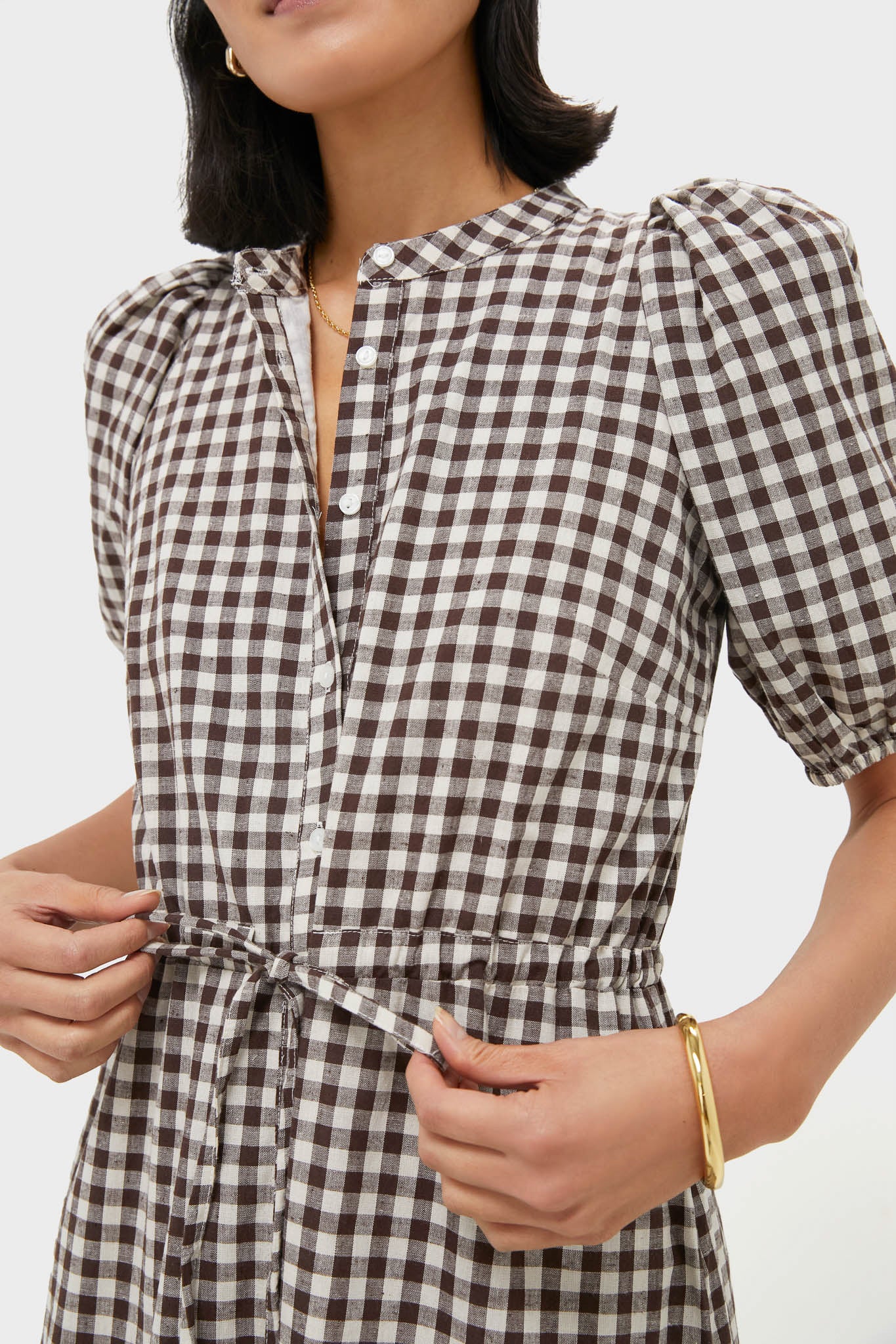 Exclusive Cocoa Gingham Lucy Dress - Image 5