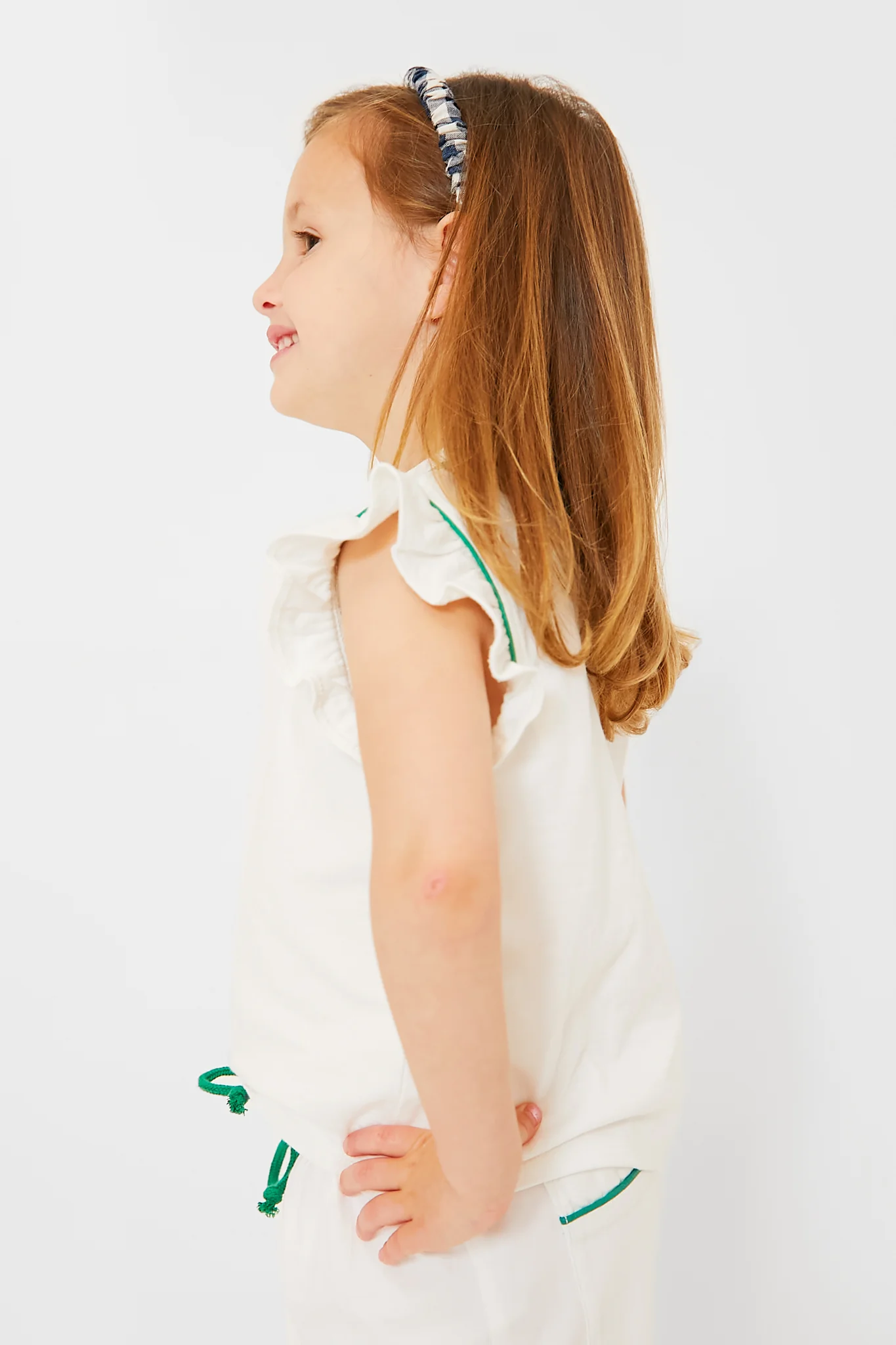 Exclusive Green Piping White Adrian Tee - Image 3