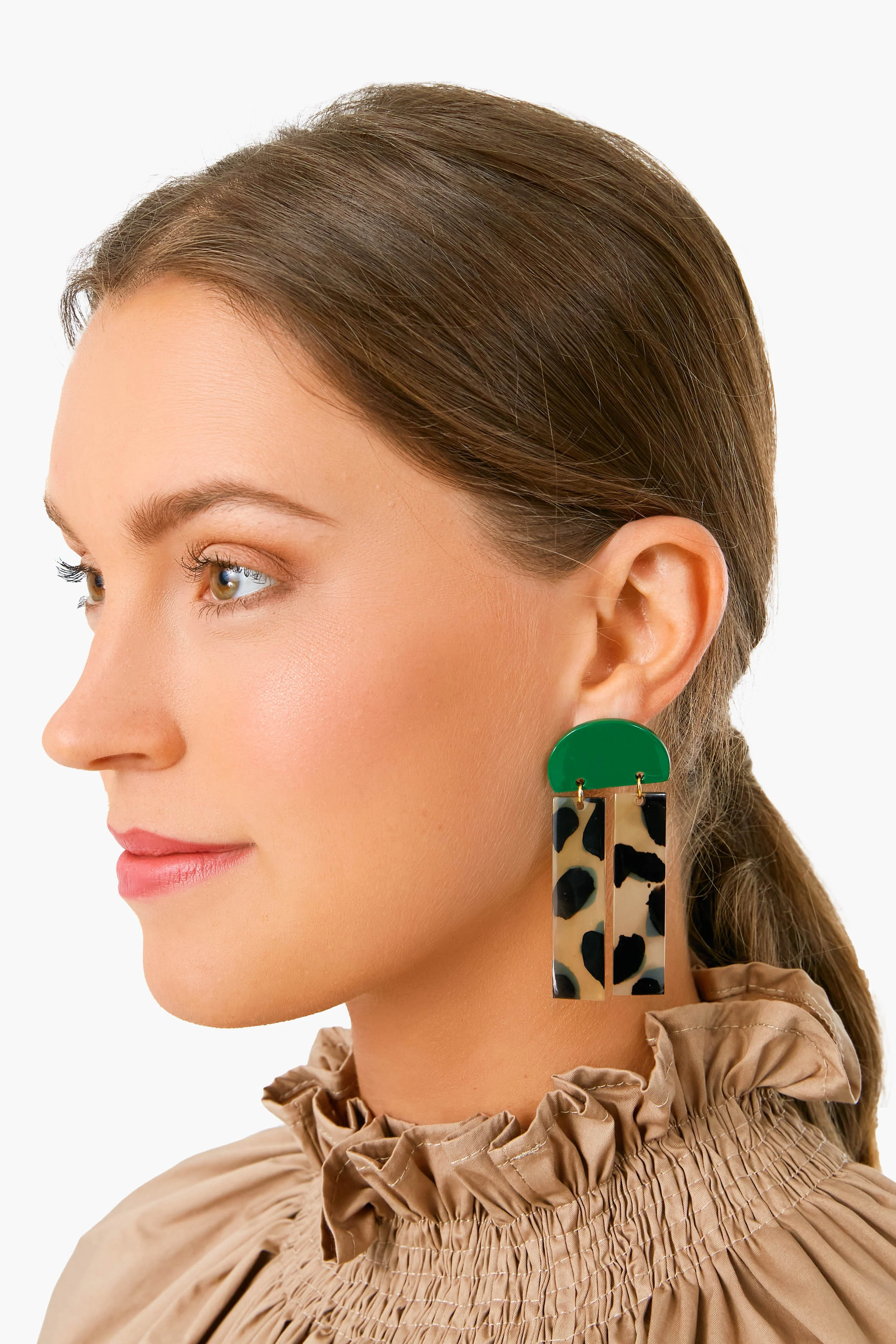 Exclusive Green Sunrise Dangle Earrings - Image 2