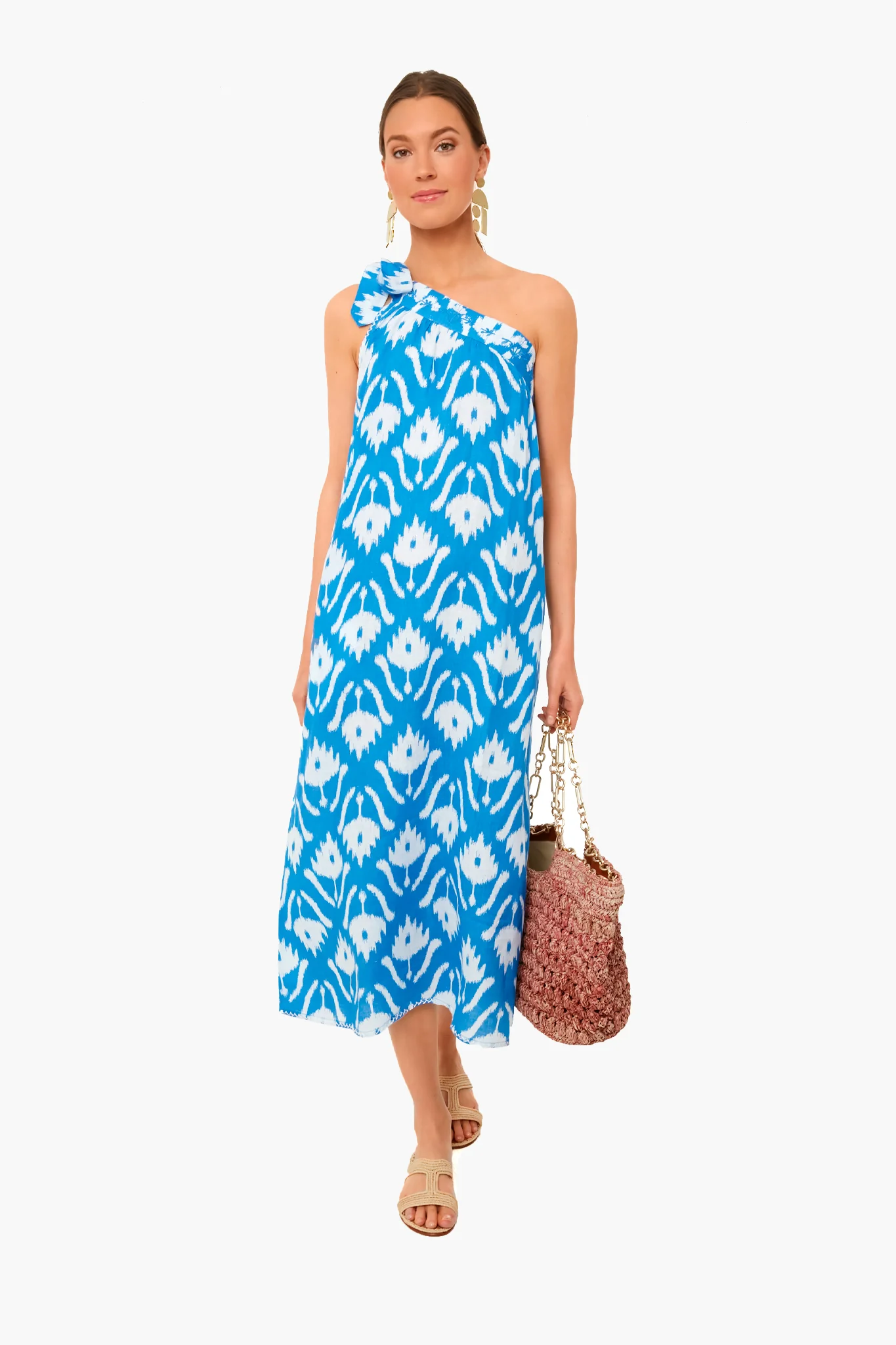 Exclusive Ikat Blue Water Lilly Dress - Image 5