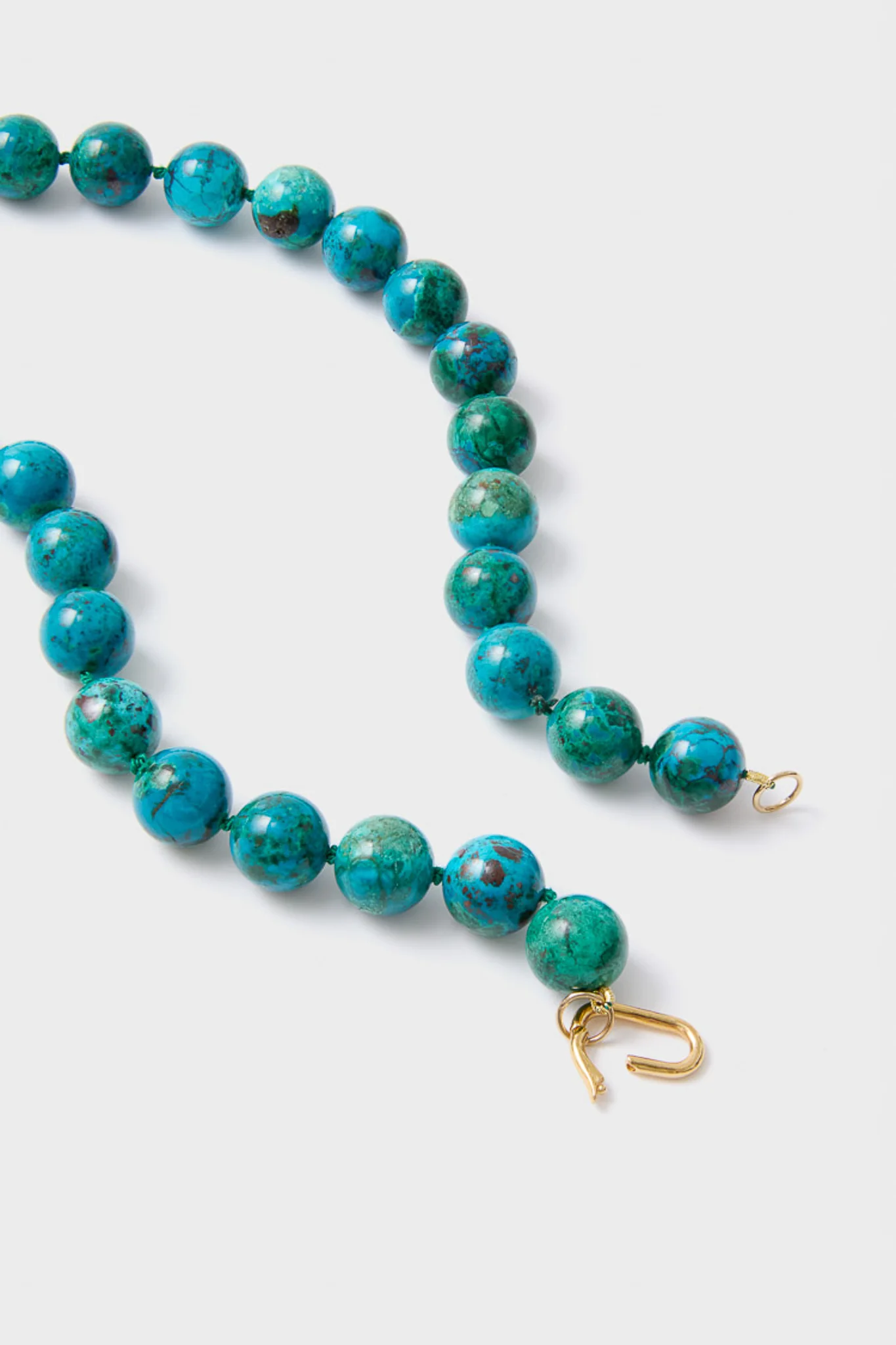 Exclusive Jumbo Chrysocolla Knotted Gemstone Necklace - Image 4