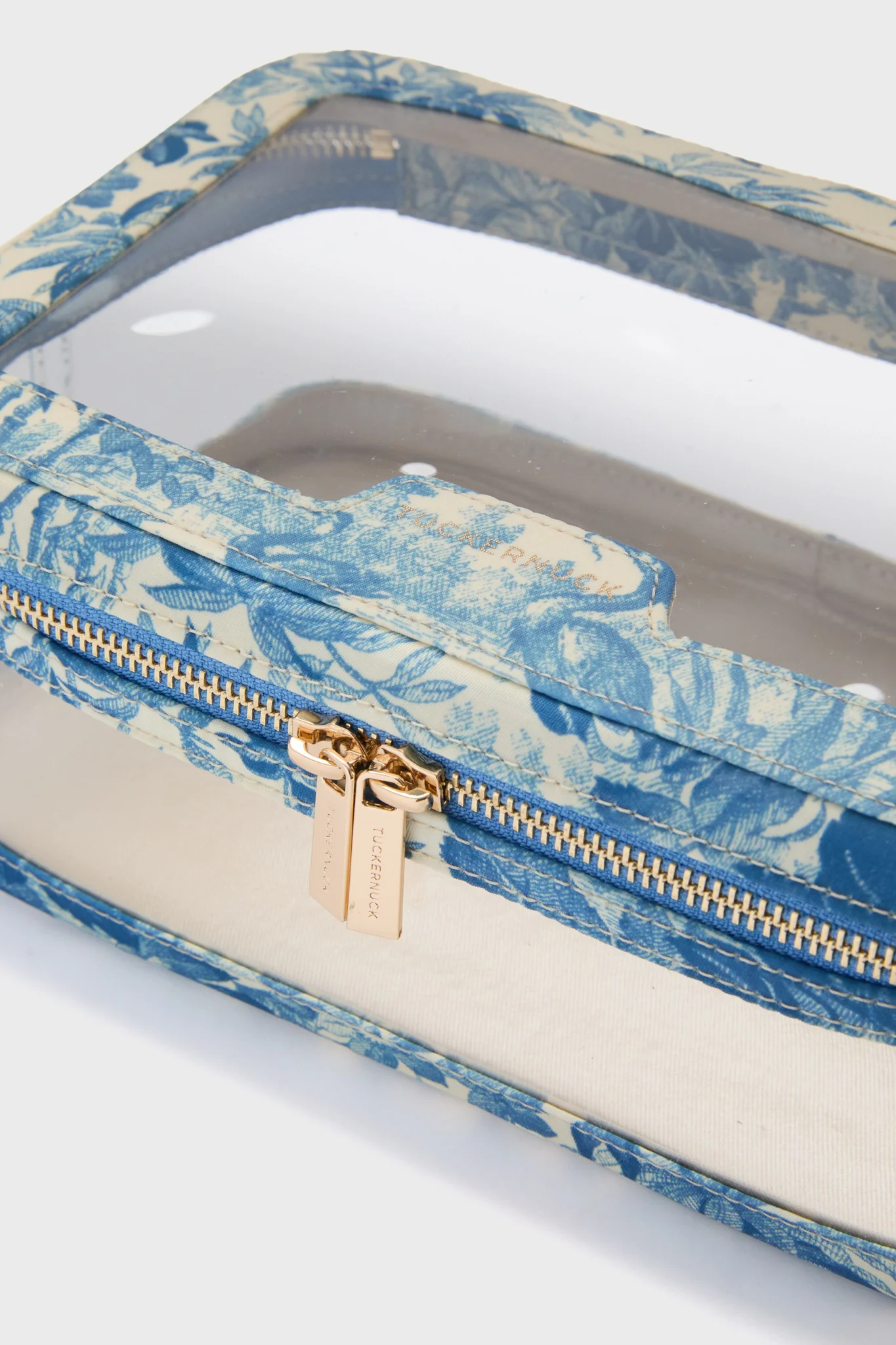 Misty Blue Toile PVC Large Vanity Case - Image 2