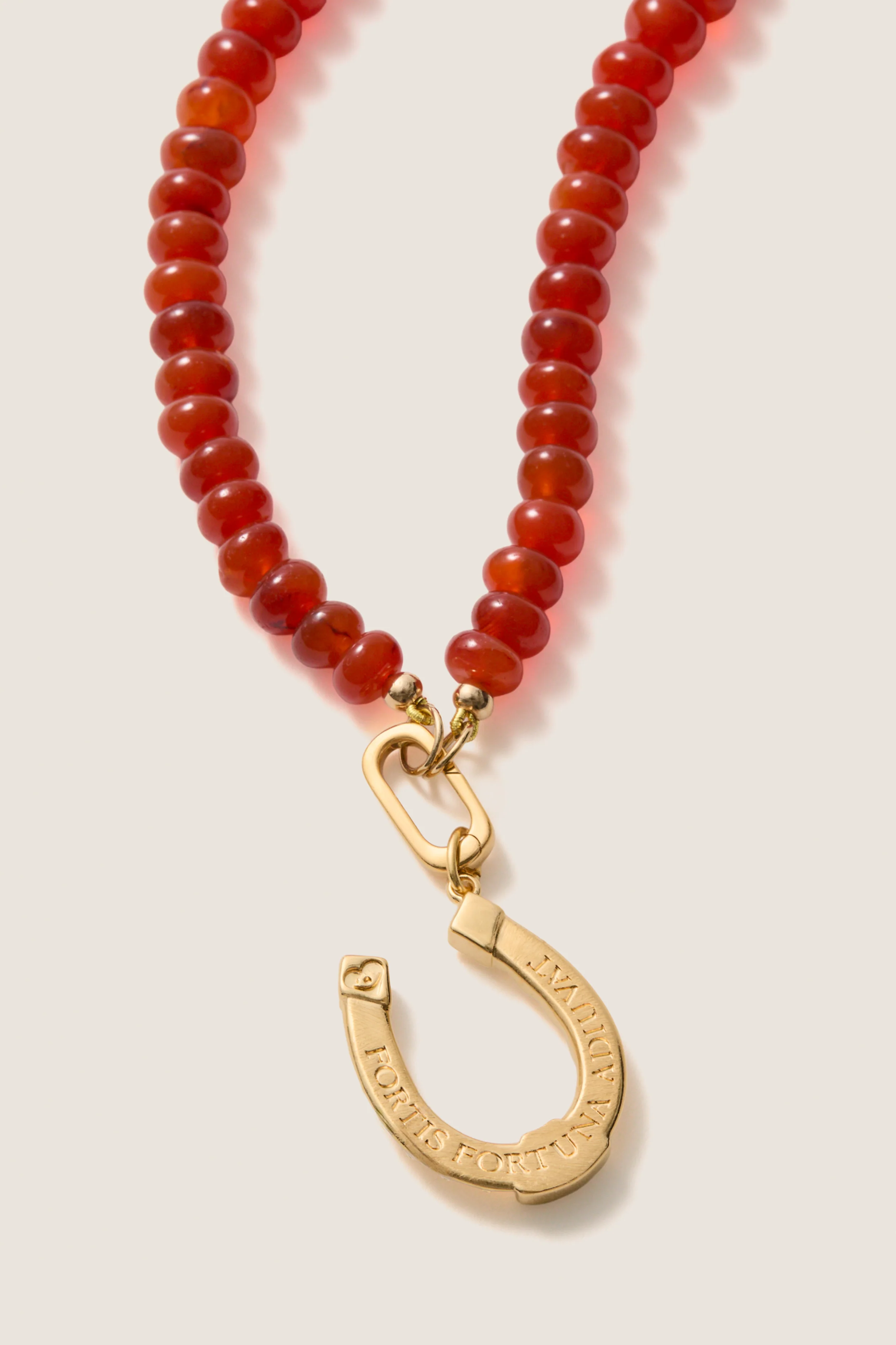 Exclusive Red Carnelian Gemstone Necklace with Horseshoe Charm - Image 5