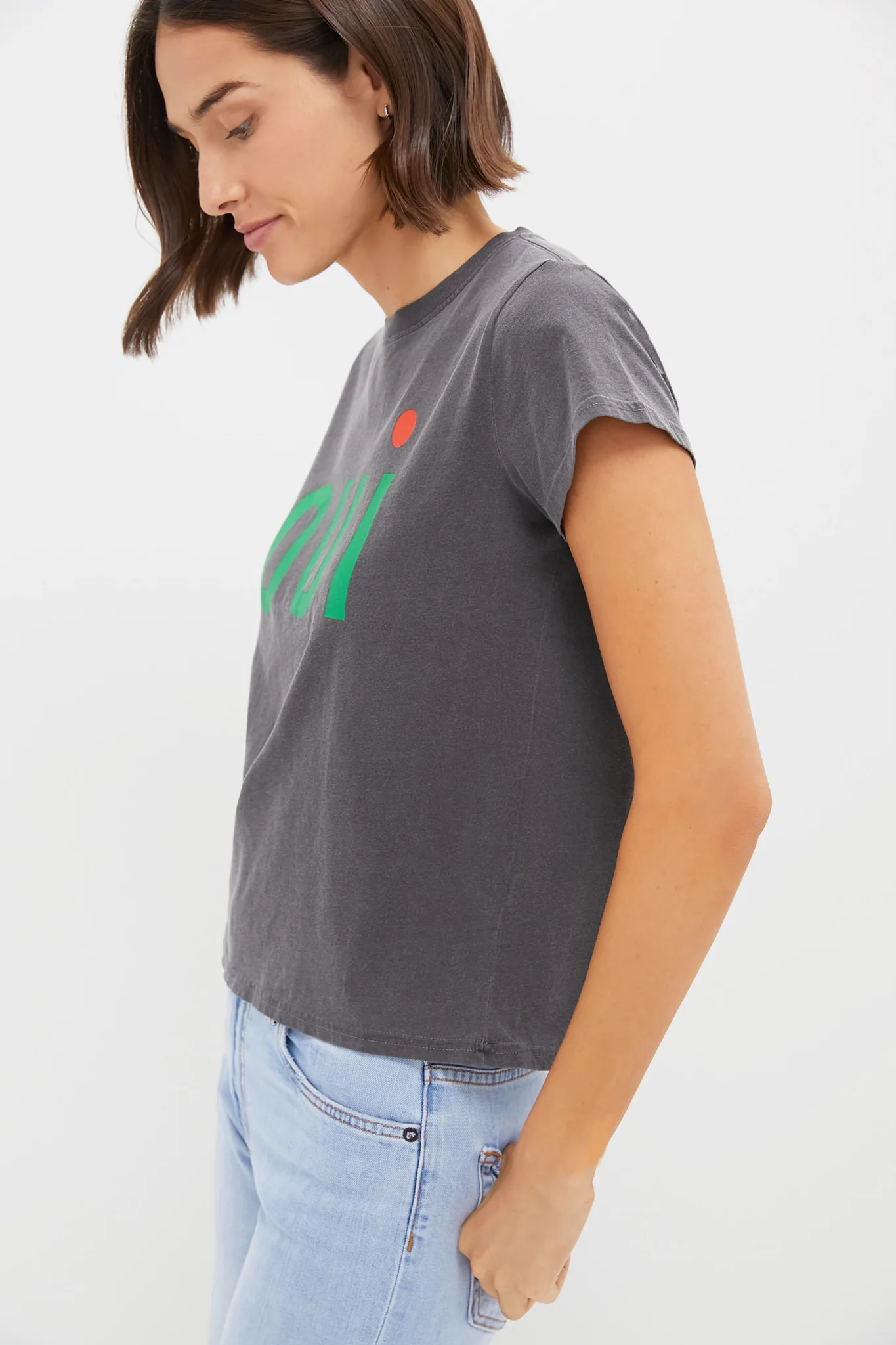 Faded Black Oui Classic Tee - Image 4