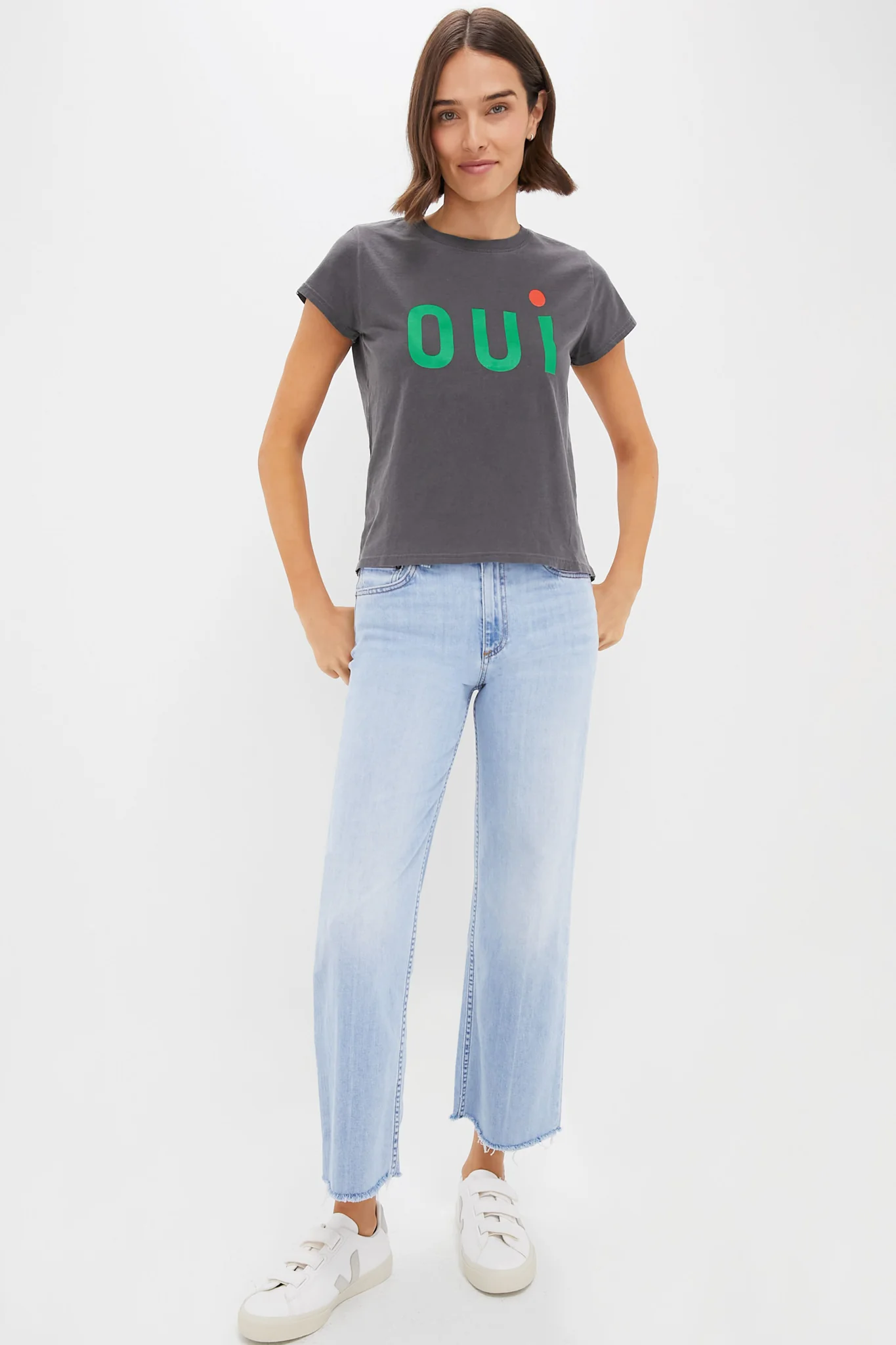 Faded Black Oui Classic Tee - Image 6
