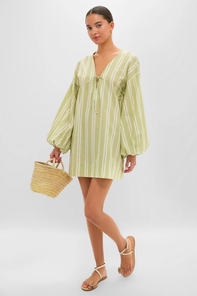 Faded Juniper Ombre Stripe Pia Mini Dress - Image 2