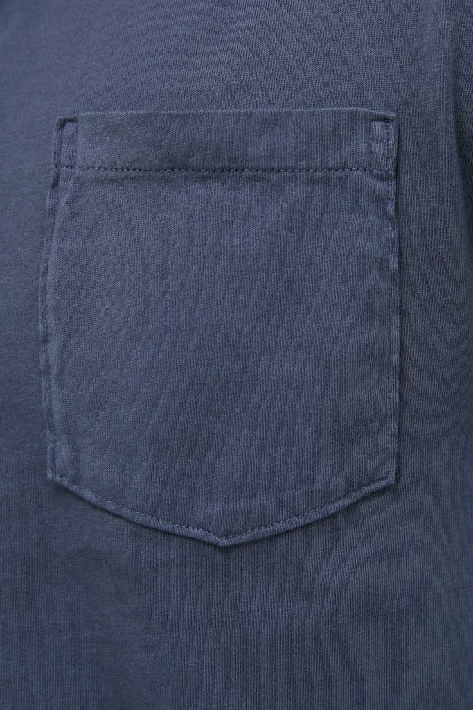 Faded Navy Garment Dyed Long Sleeve Polo - Image 6