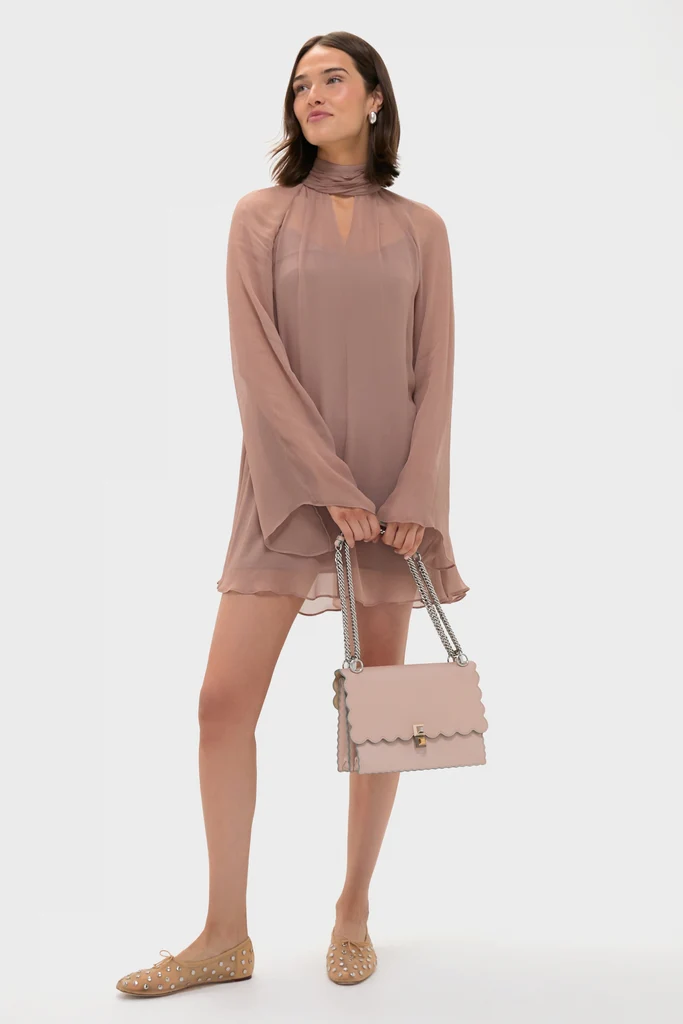 Fendi Light Pink Vitello Liberty Scalloped Studded Kan I Shoulder Bag - Image 3