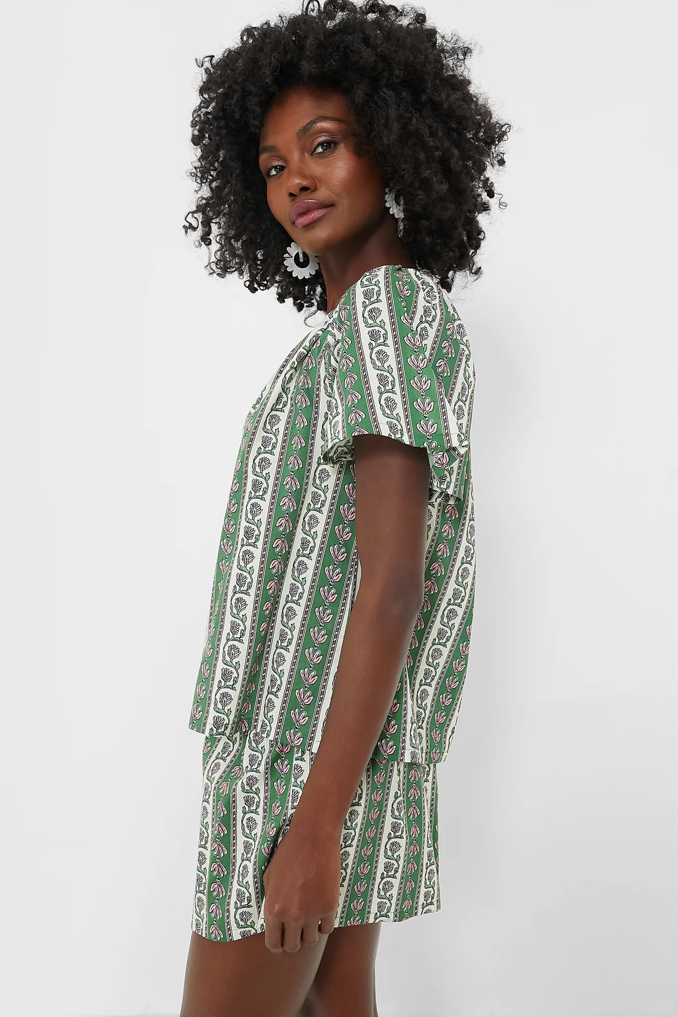 Fern and Floral Stripe Elena Top - Image 3