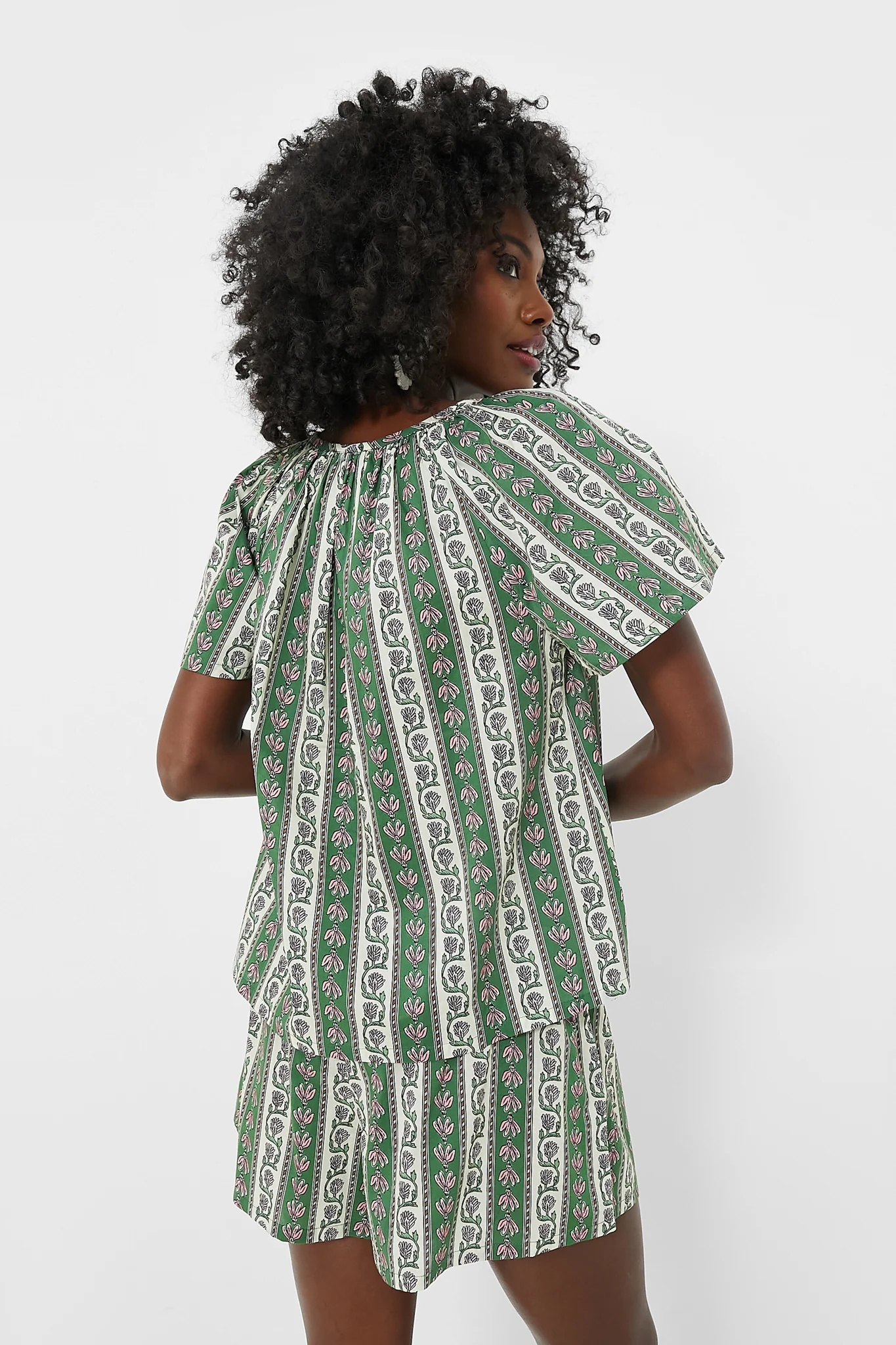 Fern and Floral Stripe Elena Top - Image 4
