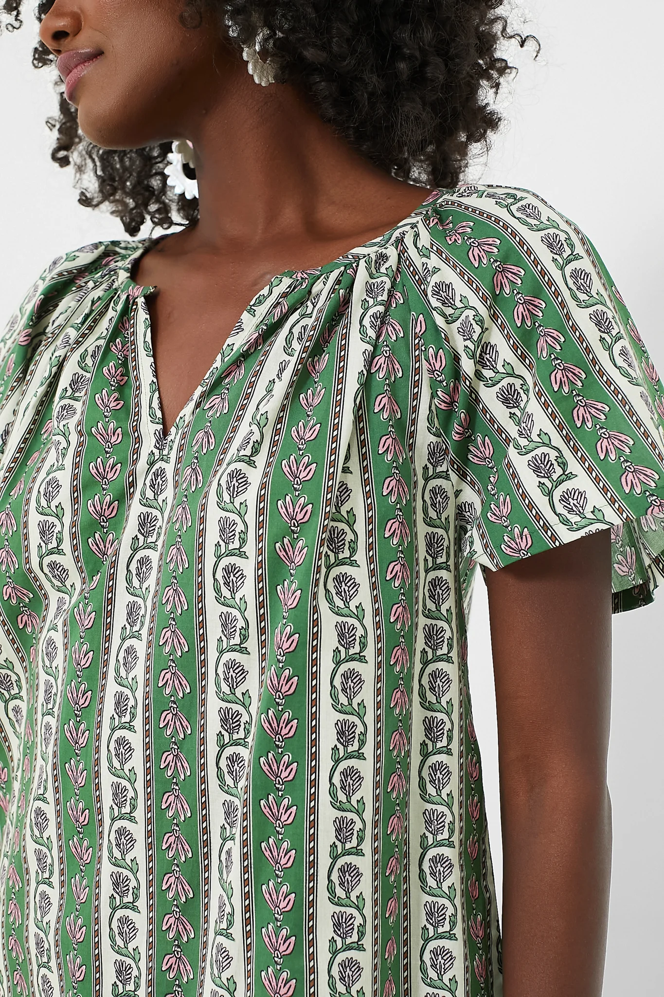 Fern and Floral Stripe Elena Top - Image 5