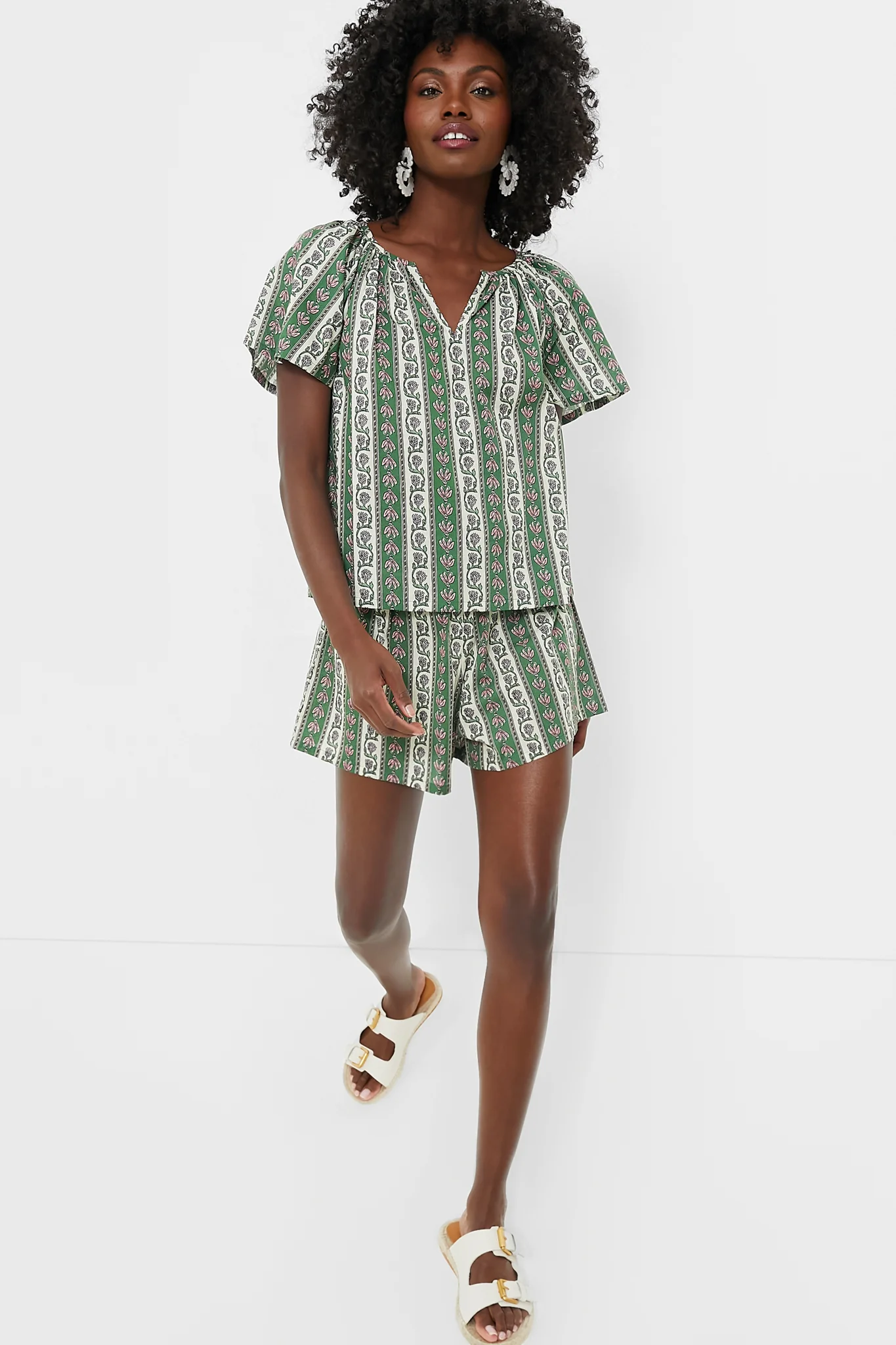 Fern and Floral Stripe Elena Top - Image 6