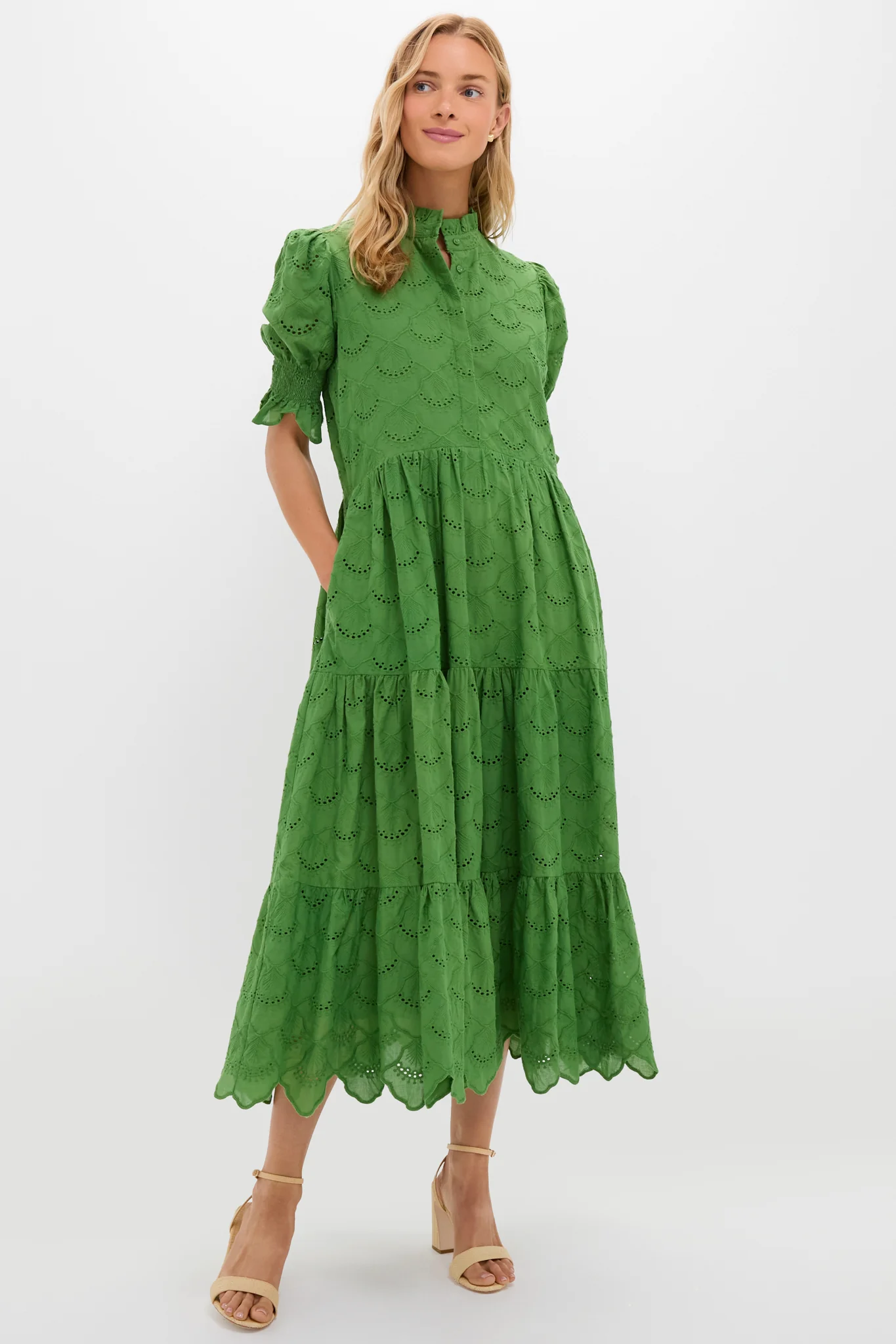 Fern Green Eyelet Bennett Maxi Dress