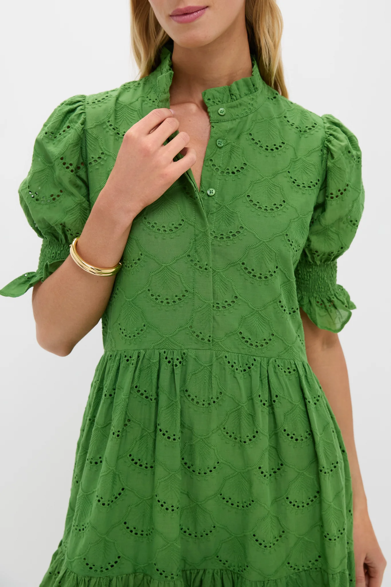 Fern Green Eyelet Bennett Maxi Dress - Image 2